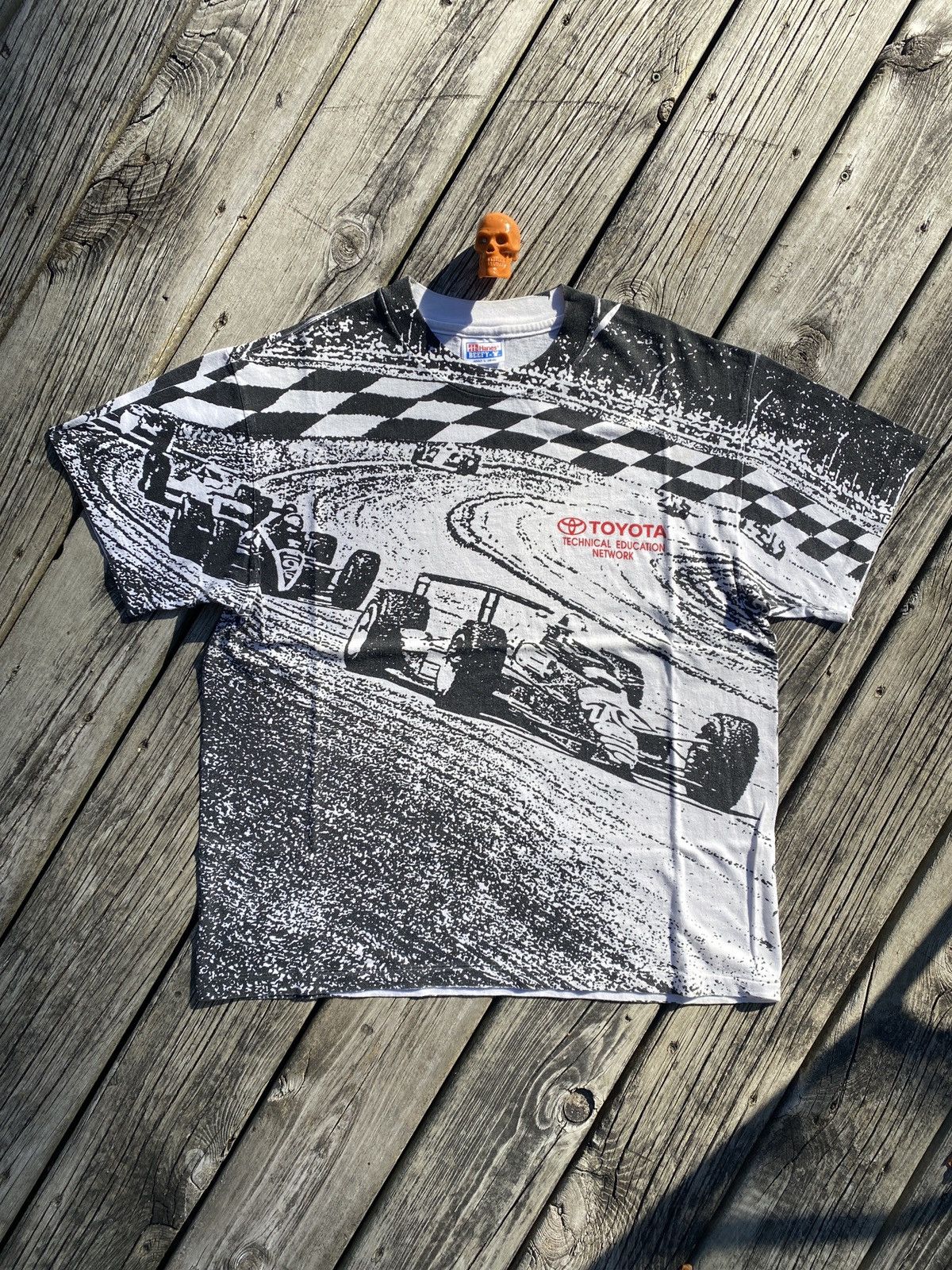 Hanes × Vintage 90s Toyota all over print racing shirt sz L Size US L / EU 52-54 / 3 - 1 Thumbnail