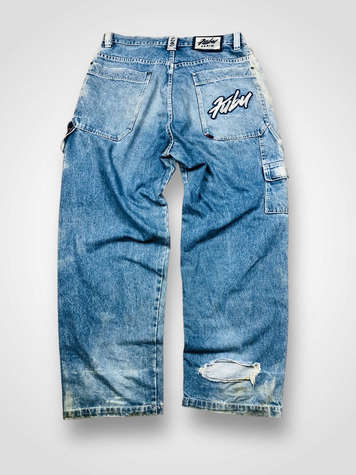 Fubu Fubu Denim Distresses Jeans (21) Size US 35 - 2 Thumbnail