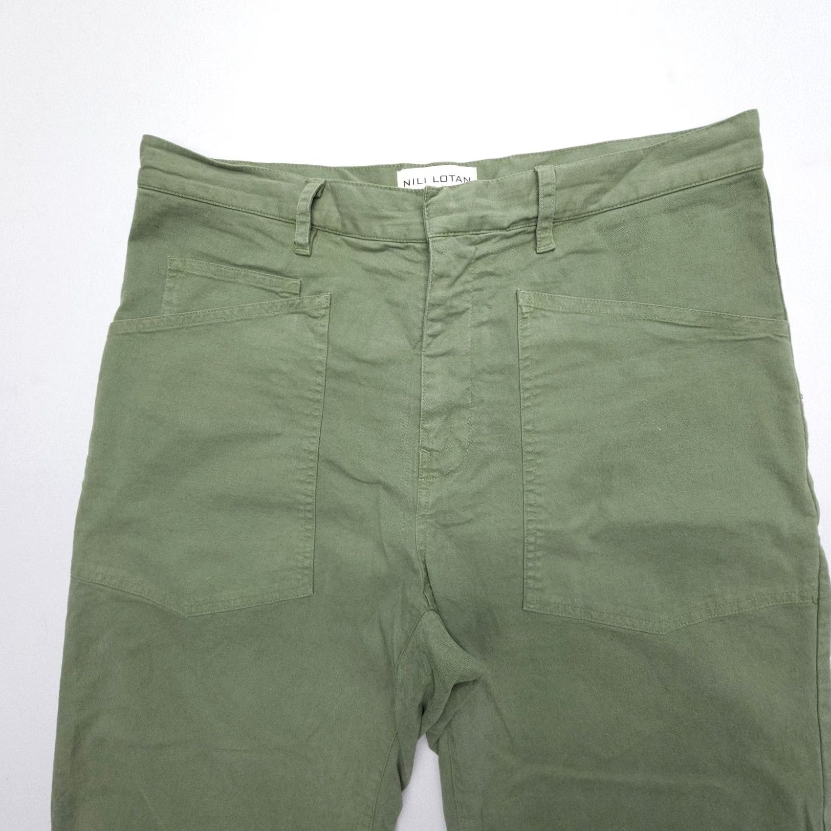 Nili Lotan Nili Lotan Pants Womens 6 Green Shon 33x25 Wide Leg Crop Baggy Barrel USA Size 28" / US 6 / IT 42 - 3 Thumbnail