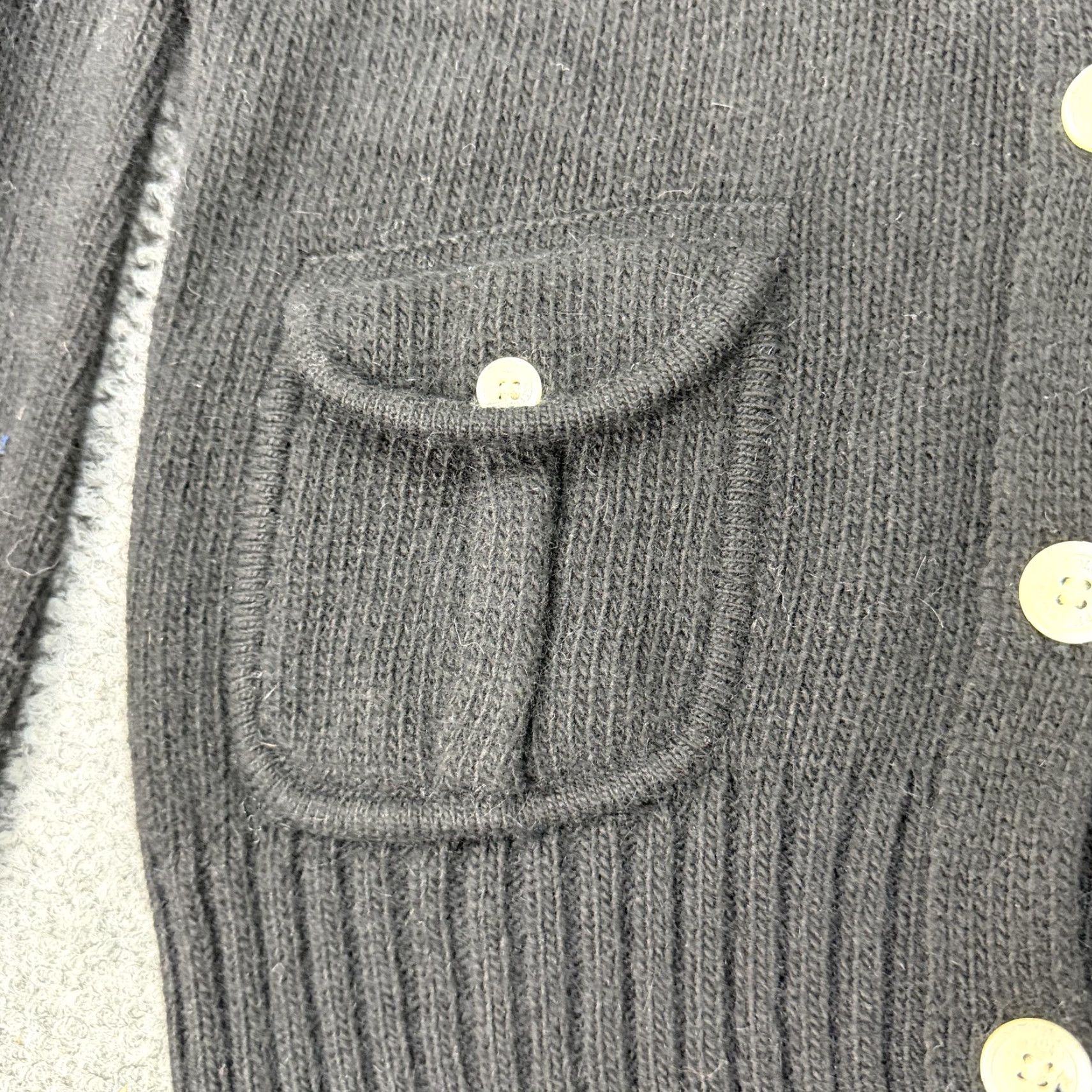 Ralph Lauren VINTAGE Ralph Lauren Cardigan Sweater Womens XL Black Shawl Collar Angora Wool Knit Coat, 60s? Size XL / US 12-14 / IT 48-50 - 3 Thumbnail