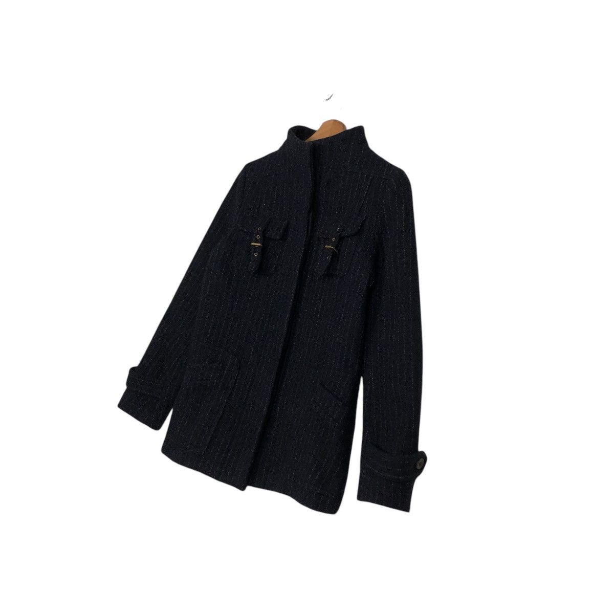 Japanese Brand 🔥VINTAGE BIKER JACKET STRIPED HICKORY MATIERES ISSEY MIYAKE Size US S / EU 44-46 / 1 - 4 Thumbnail