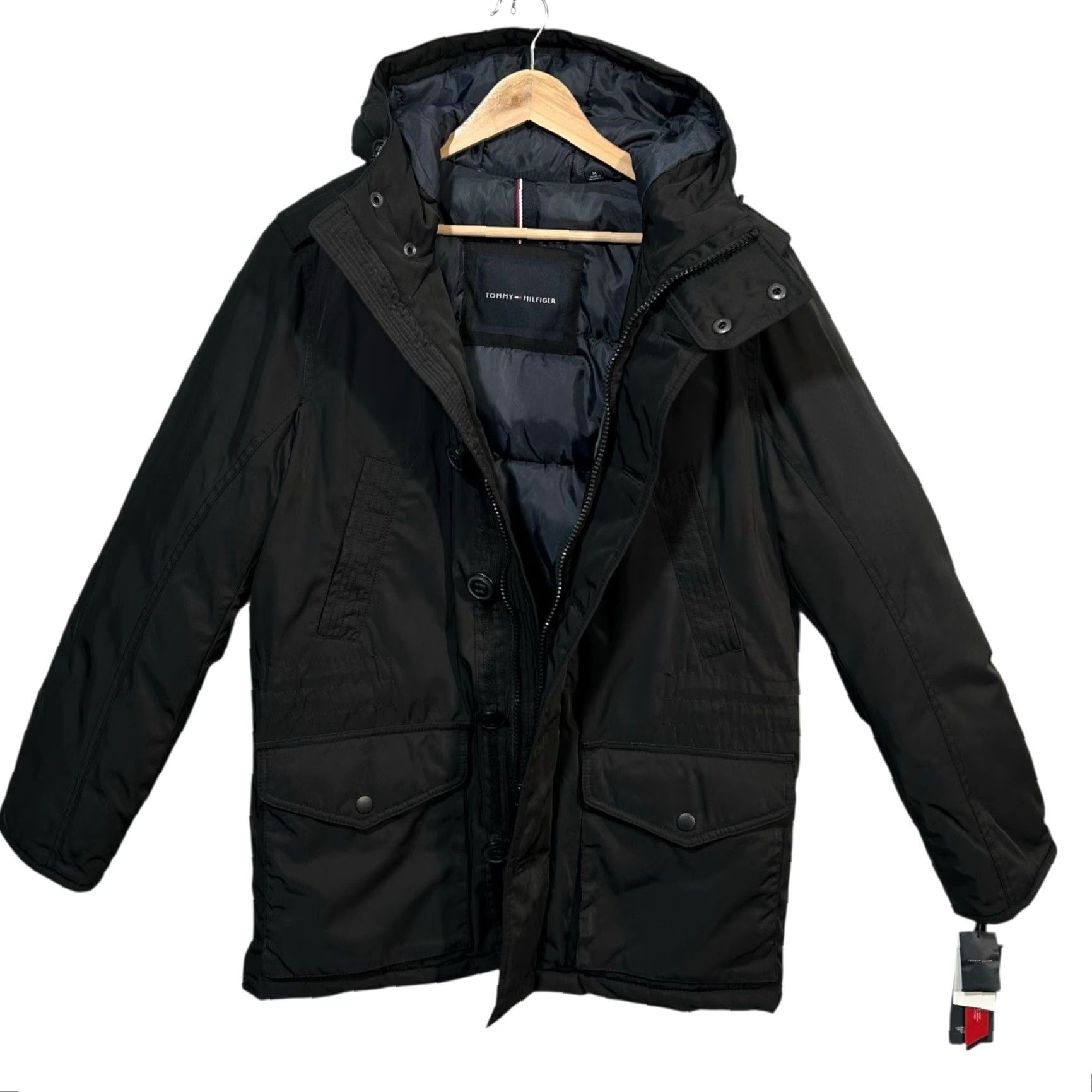 Tommy Hilfiger Tommy Hilfiger Men’s Poly Twill Mid-Length Hooded Parka Winter Coat M Black Size US M / EU 48-50 / 2 - 3 Thumbnail