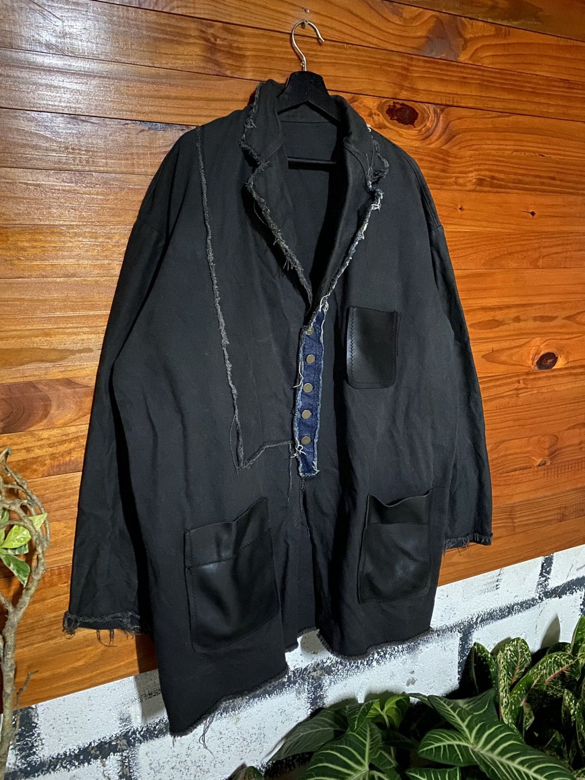 Vintage Avant-Garde Distressed Black Coat – Handmade Artisanal Size US L / EU 52-54 / 3 - 5 Thumbnail