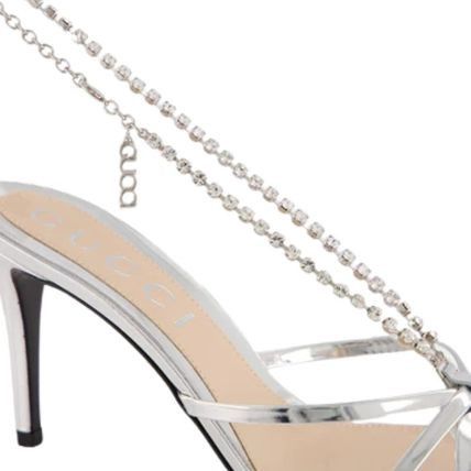 Gucci oc11z1025 Crystal Chain Sandals in Silver Size US 9.5 / IT 39.5 - 5 Thumbnail