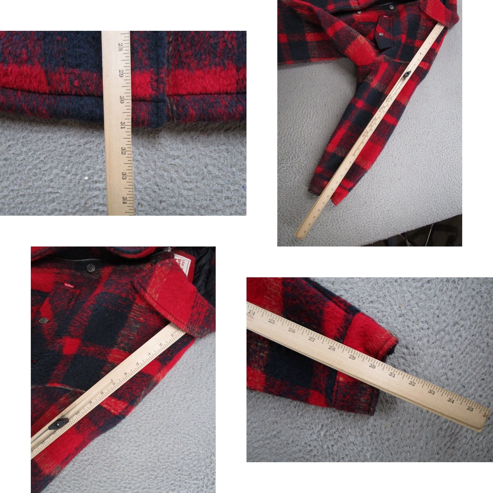 Levi's Levi's Mens Plaid Shirt Jacket XL Lined Pockets Casual FAll Winter Buffalo Red Black Size US XL / EU 56 / 4 - 8 Thumbnail