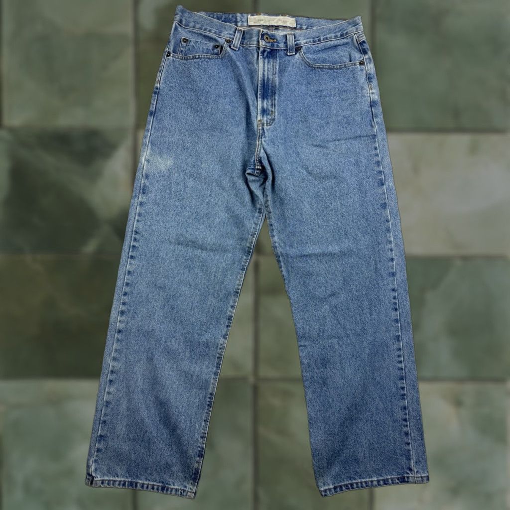 Perry Ellis VINTAGE Perry Ellis Baggy Jeans Men 36x32 Blue Punk Grunge 90s Y2K Jeans Hipster Straight Jeans Mens Size US 36 / EU 52 - 1 Thumbnail