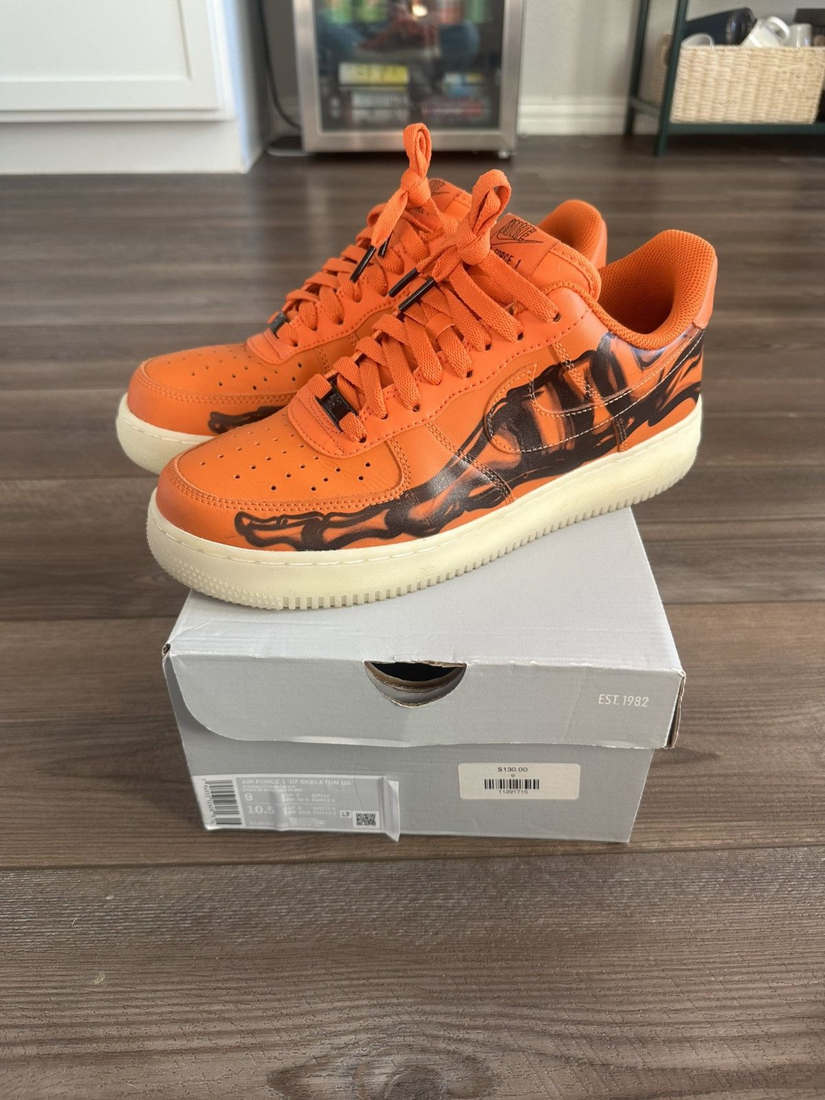 Nike RARE Nike Af1 Skeletal Force One QS Orange Sz 9 Limited | Grailed