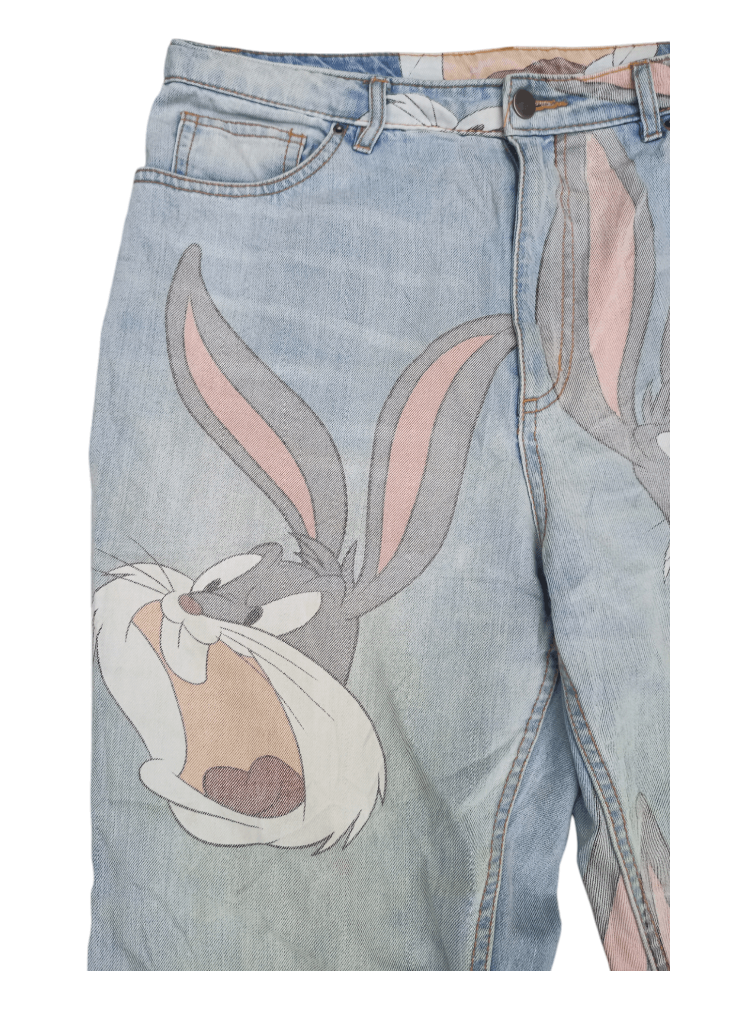 Divided LOONEY TUNES BUGS BUNNY Hip Hop Baggy Street Fashion Jeans Size 31" - 6 Thumbnail