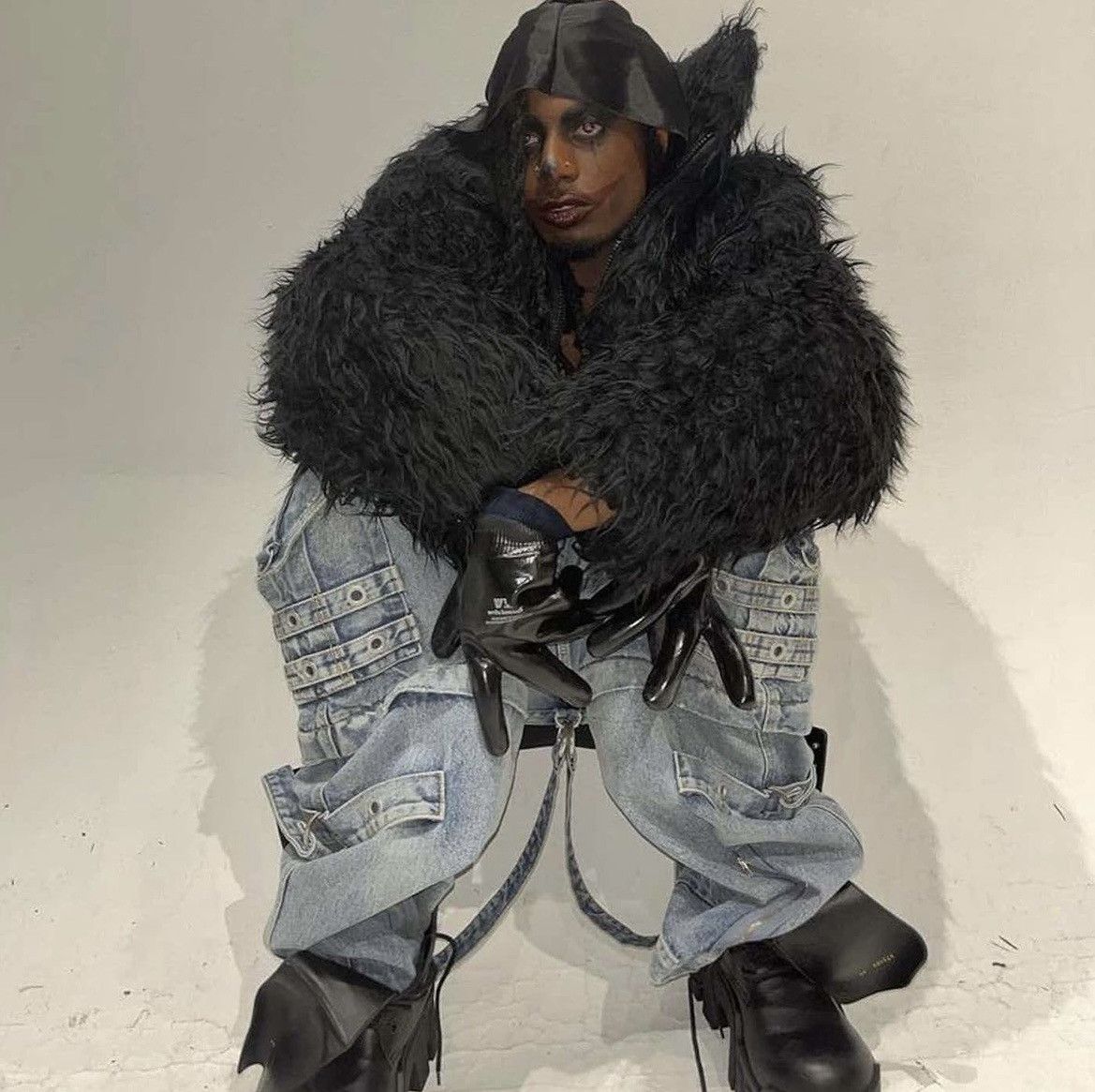 Japanese Brand Vintage Mikaru club faux fur jacket 🖤 Size US M / EU 48-50 / 2 - 3 Thumbnail