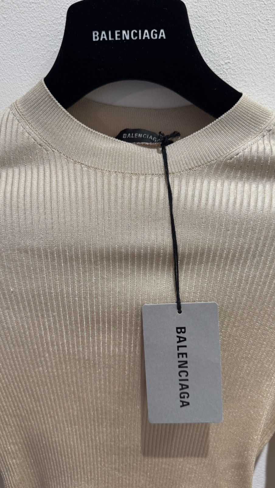 Balenciaga Balenciaga Ribbed Knit Sweater in Beige Size M / US 6-8 / IT 42-44 - 4 Thumbnail