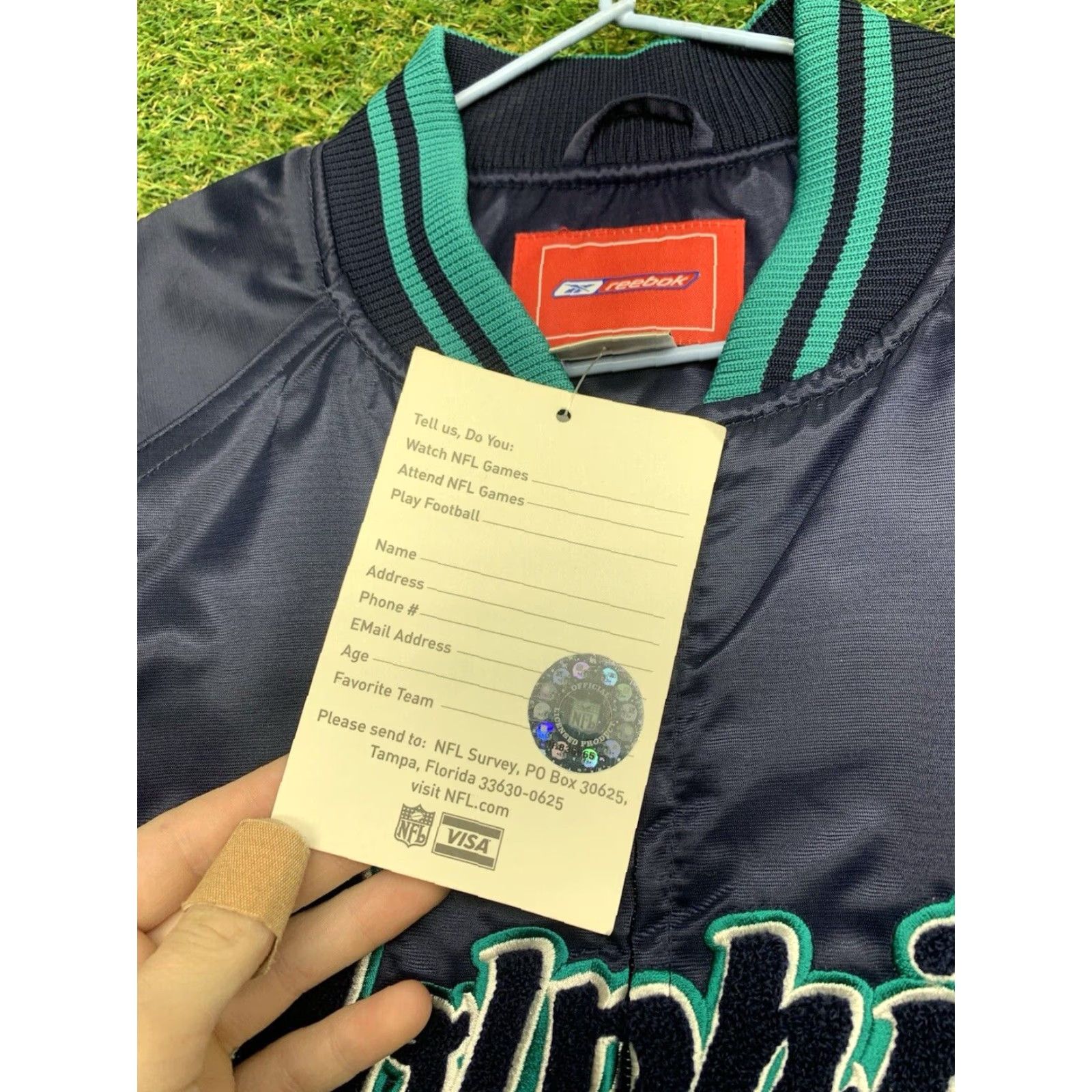 Reebok Reebok Miami Dolphins Jacket Womens XL Varsity Softshell Full Zip Sportswear Green Blackout? No, keep exact words from original only. Size XL / US 12-14 / IT 48-50 - 5 Thumbnail