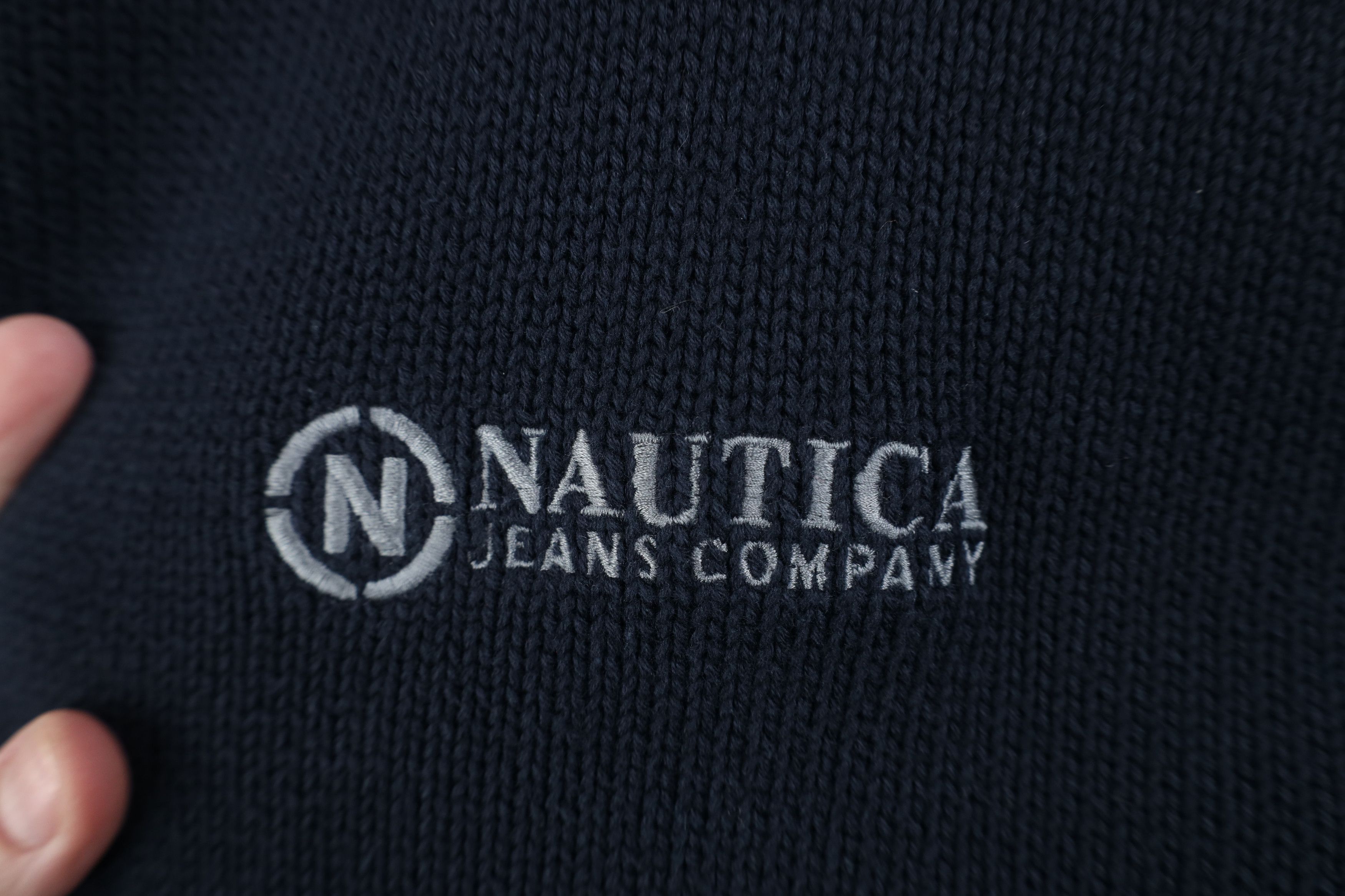 Nautica Vintage 90s Nautica Heavyweight Cotton Knit V-Neck Sweater Size US XL / EU 56 / 4 - 4 Thumbnail