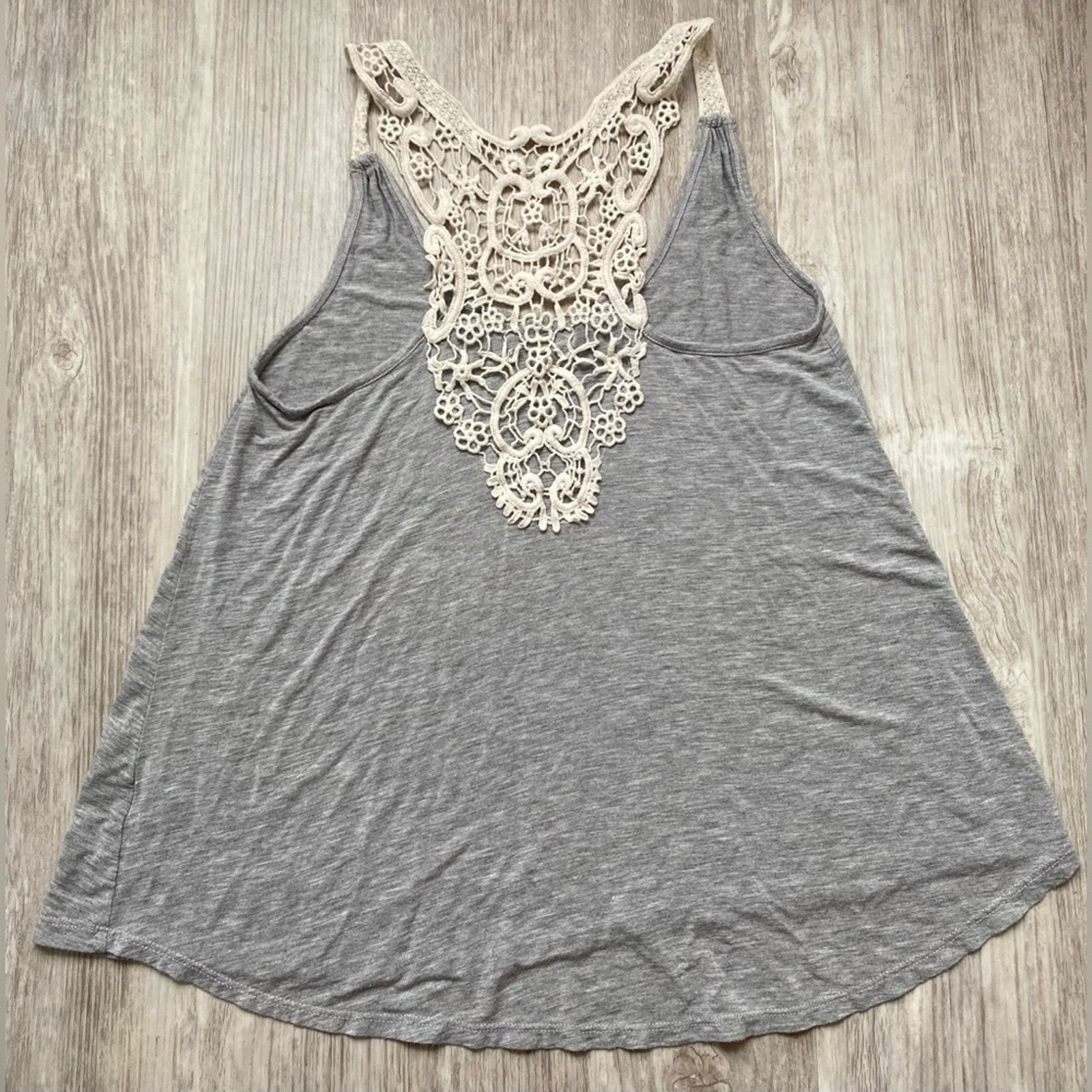 Other Heart & Hips | Knit Lace Gray Sleeveless Tank Top | Small Size S / US 4 / IT 40 - 3 Thumbnail