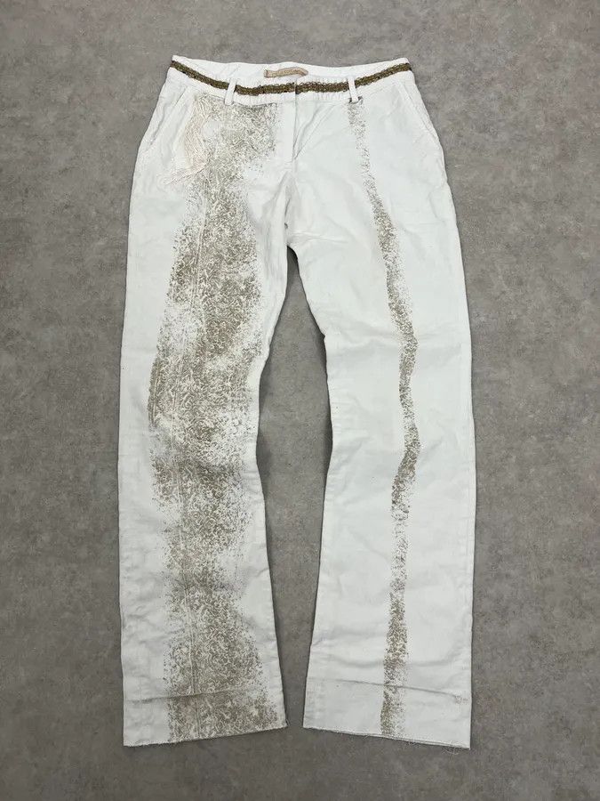 Roberto Cavalli 2000s Roberto Cavalli White Fur Effect Cozy Pants Size US 30 / EU 46 - 1 Thumbnail