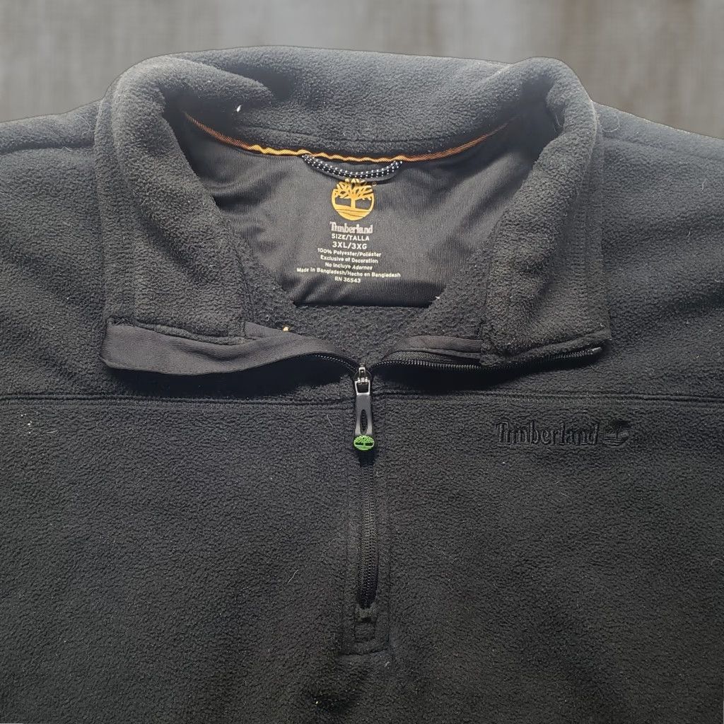 Timberland VINTAGE Timberland Jacket Solid Black Fleece Full Zip 3XL Men Black Logo 90s Outdoor Mens Size US XXL / EU 58 / 5 - 1 Thumbnail