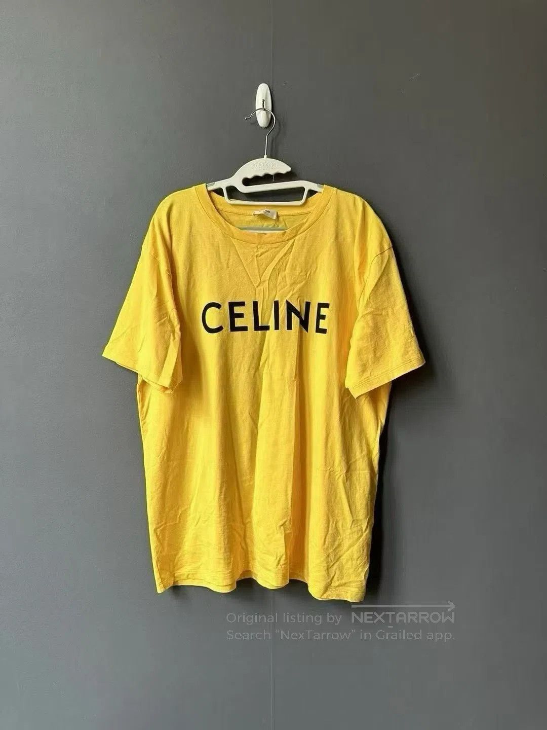 Celine CELINE Yellow Logo Short Sleeve| Size US L / EU 52-54 / 3 - 1 Thumbnail