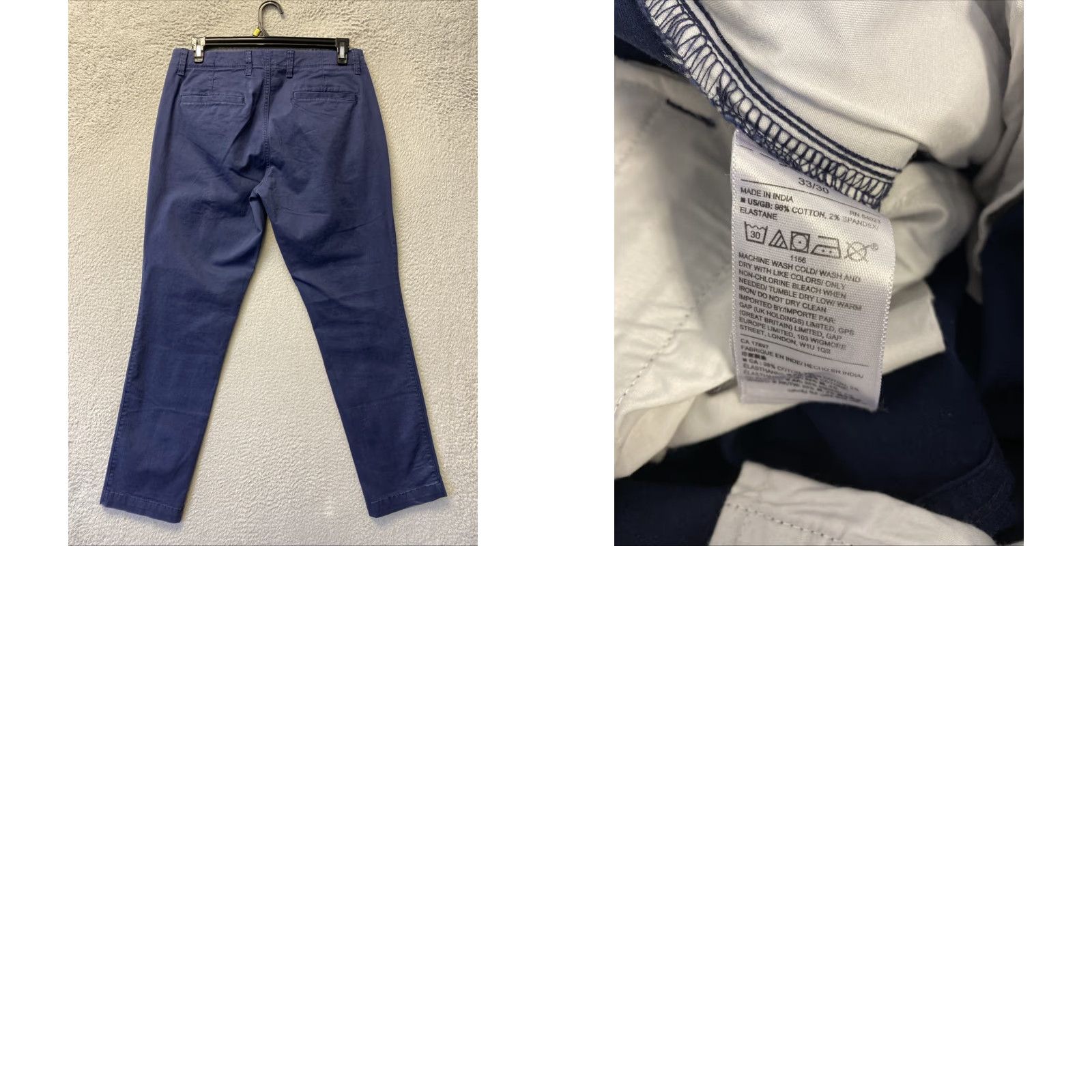 Gap Gap Pants Men’s Khakis 33x30 Navy Straight Regular Chino Size US 33 - 8 Thumbnail