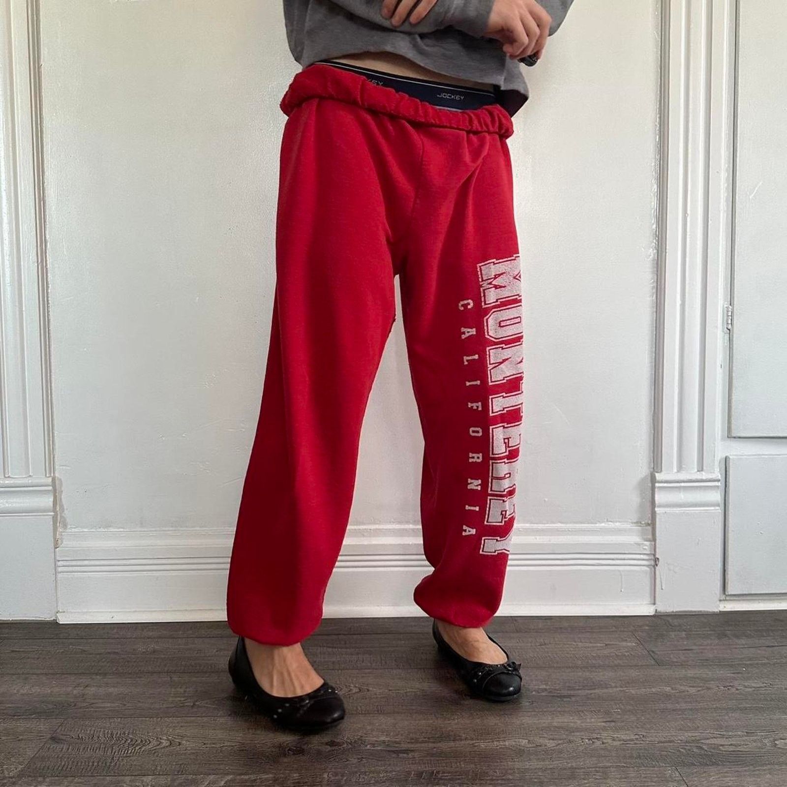 Vintage Vintage 80s Cotton Red Monterey California Sporty Sweatpants Size US 34 / EU 50 - 7 Thumbnail