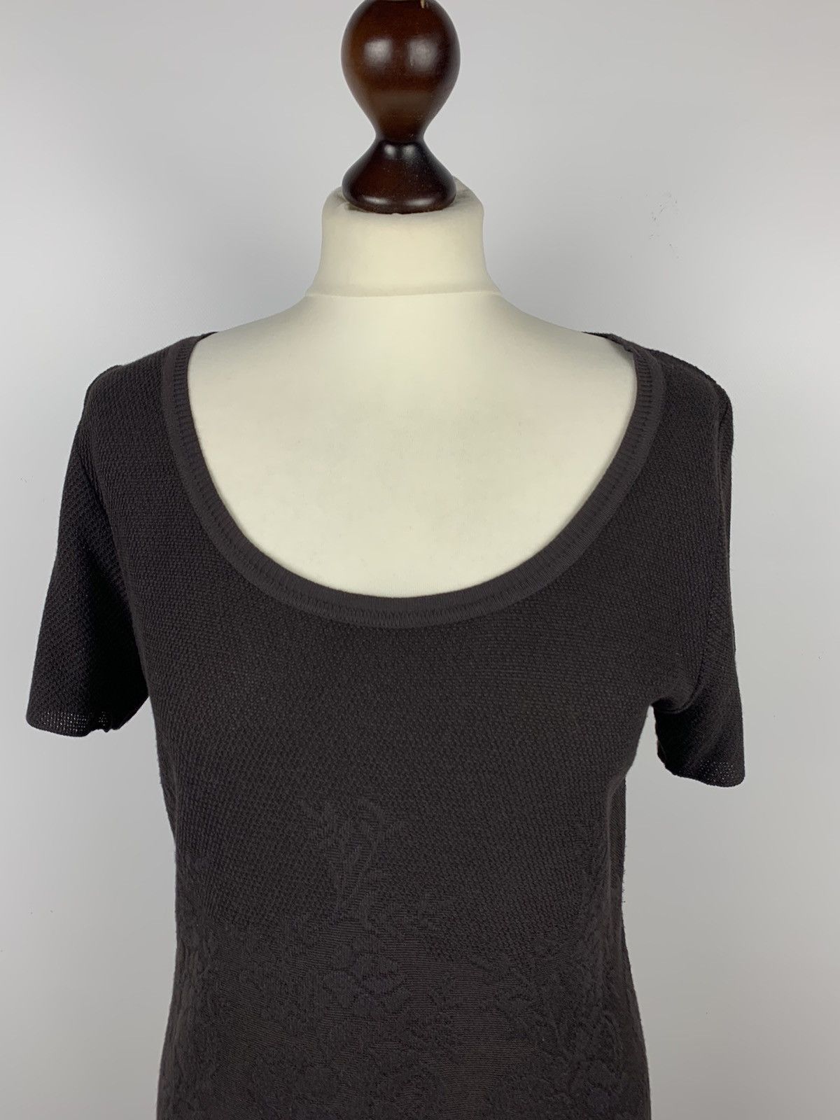 Weekend Max Mara Weekend Max Mara Knit T-Shirt Short Sleeve Brown Flower Y2K Size L / US 10 / IT 46 - 2 Thumbnail