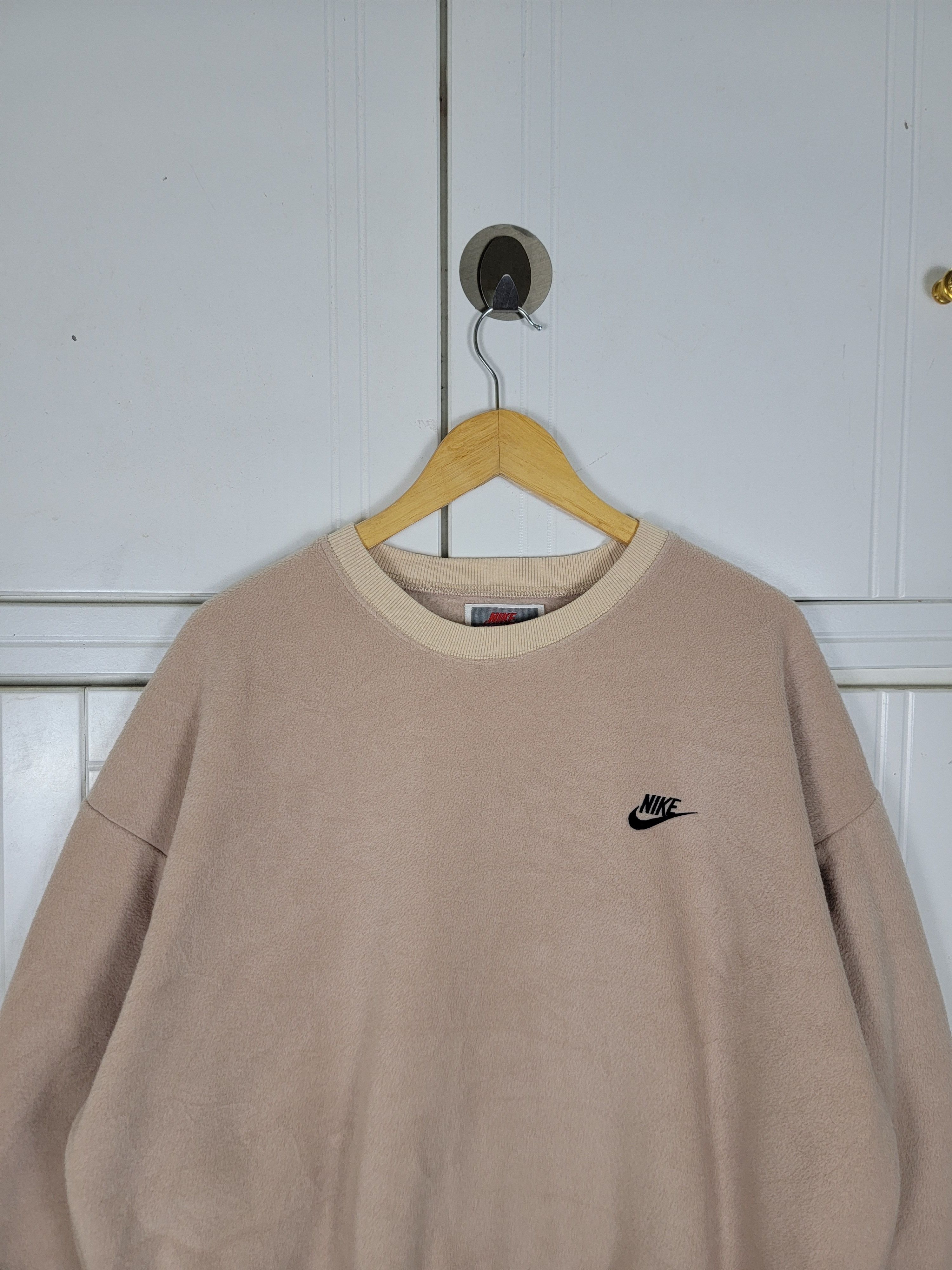 Nike × Vintage Vintage 80s Nike Spellout Fleece Sweatshirt Size US L / EU 52-54 / 3 - 3 Thumbnail