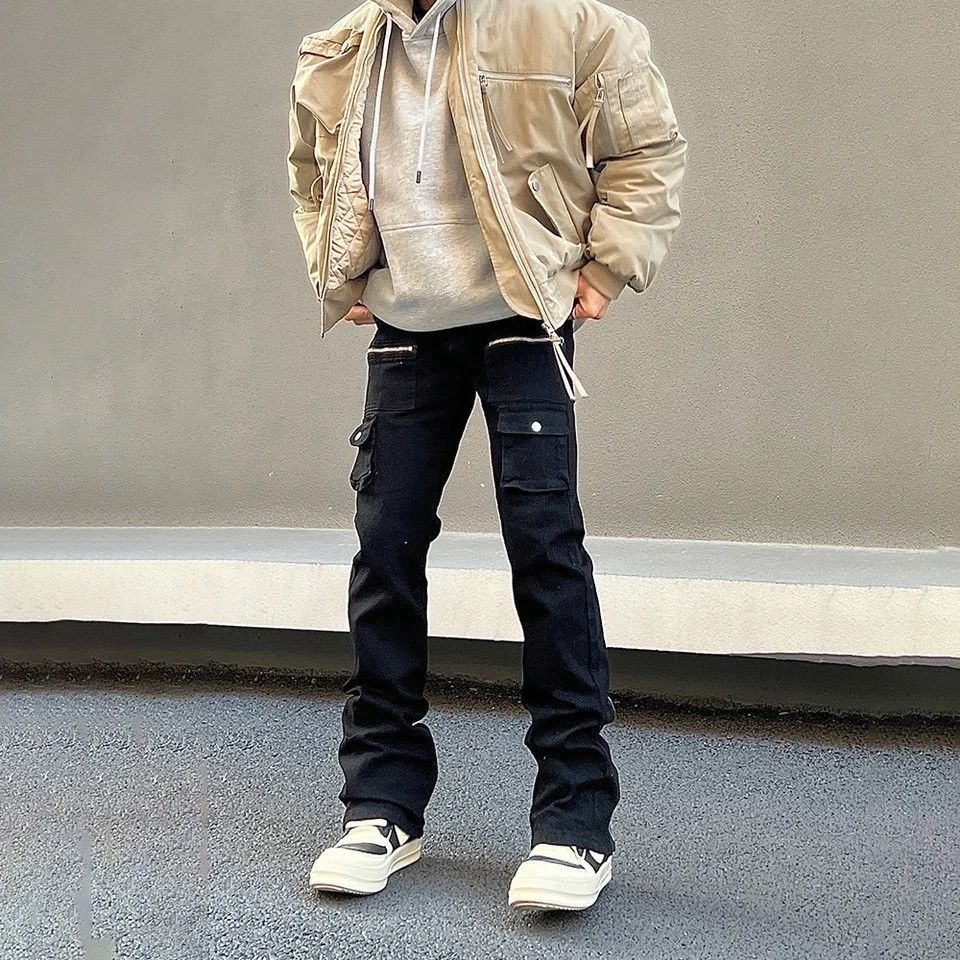 Japanese Brand × Jean Straight Boot Cut Flared Pocket Cargo Jeans Size US 30 / EU 46 - 3 Thumbnail