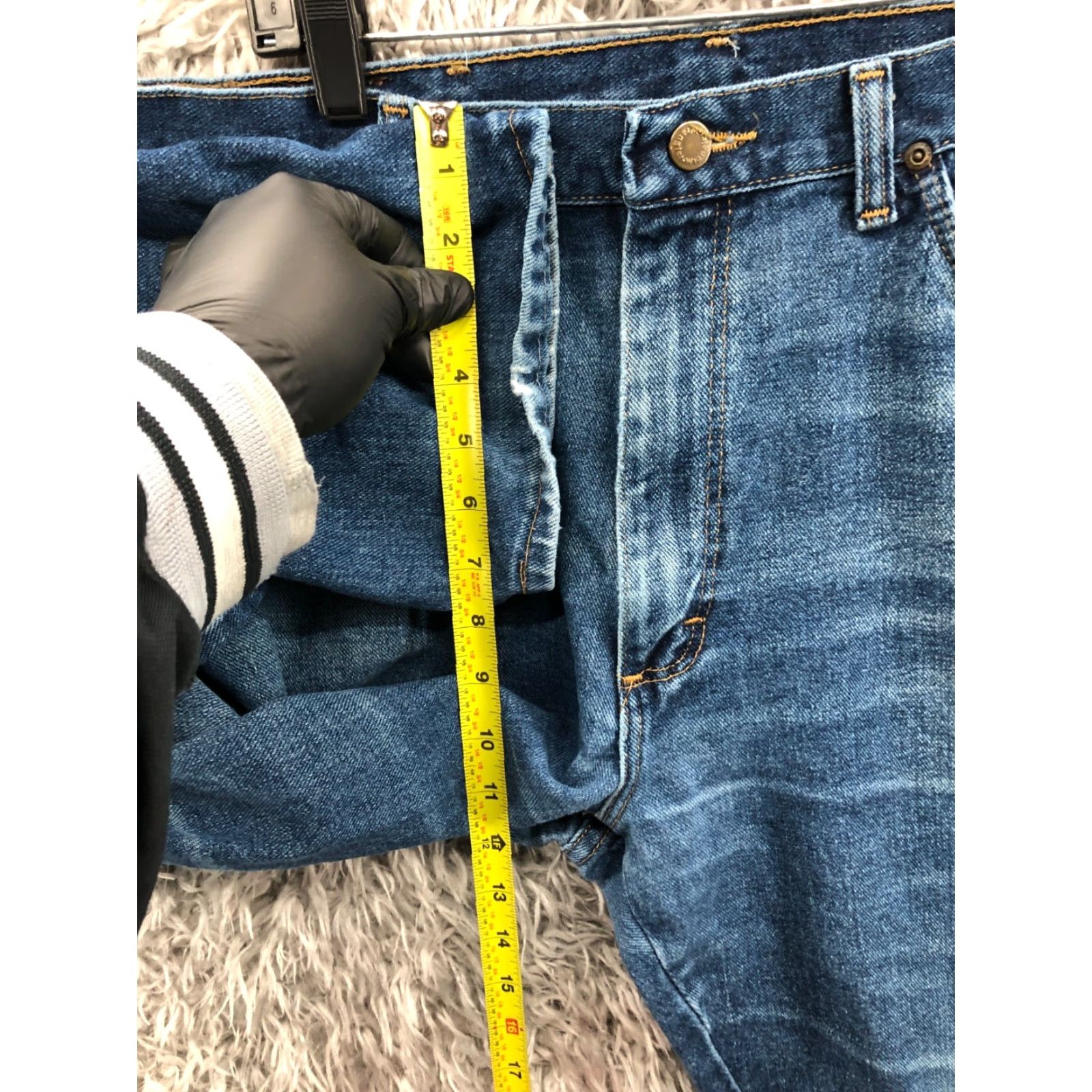 Wrangler Wrangler Rugged Wear Jeans Straight 36x30 Mens Mid Wash Blue Regular 5-Pocket Denim Cotton Blend Belt Loops Zip Inseam 30 Size US 36 / EU 52 - 4 Thumbnail