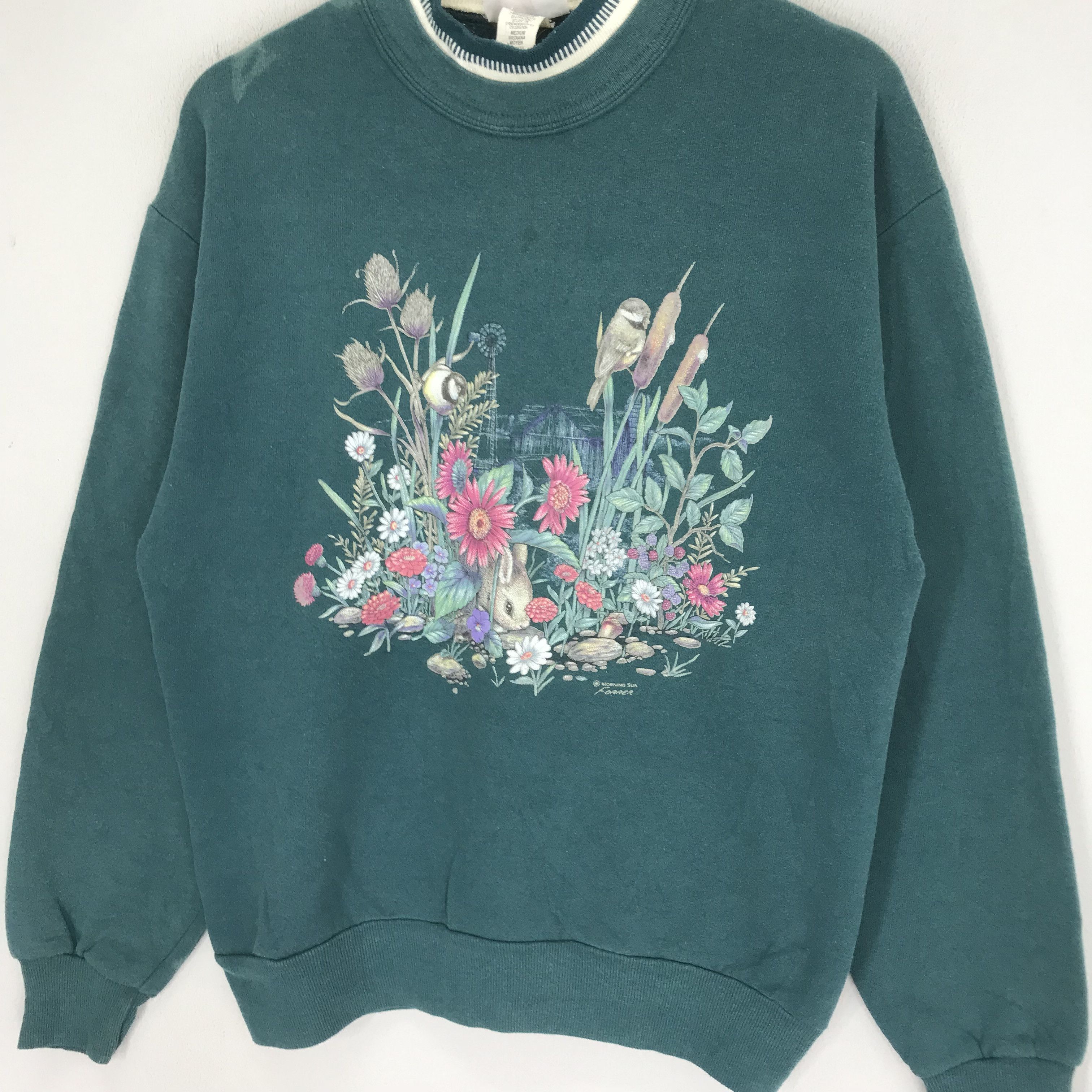 Vintage Vintage Morning Sun Floral Bird Green - 353 Size US M / EU 48-50 / 2 - 3 Thumbnail