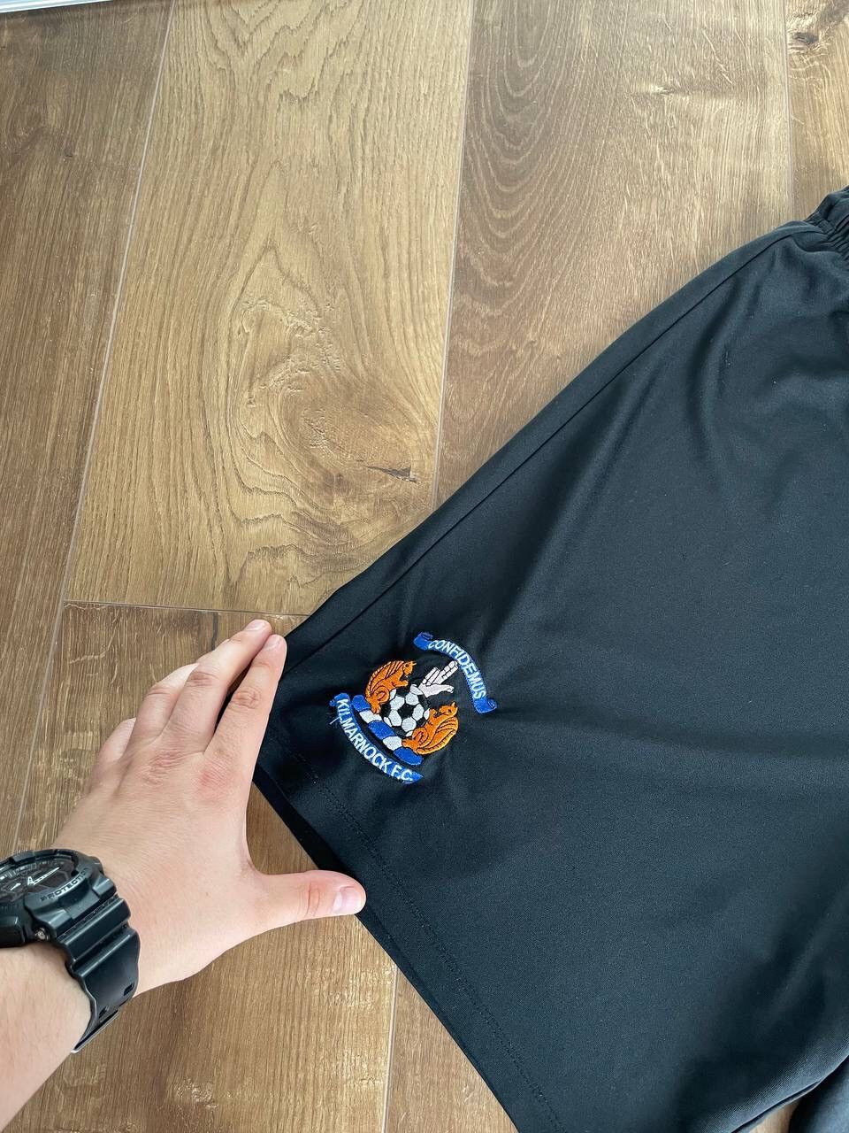 Nike × Vintage Vintage Nike 90’s Y2K Style Drill Black Shorts Marnock F.C. Size US 36 / EU 52 - 2 Thumbnail
