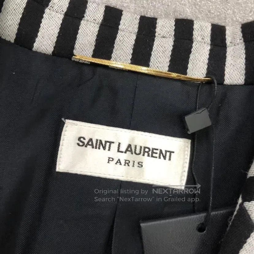 Saint Laurent Paris Saint Laurent Black White Striped Wool Blazer. Size XS / US 0-2 / IT 36-38 - 2 Thumbnail