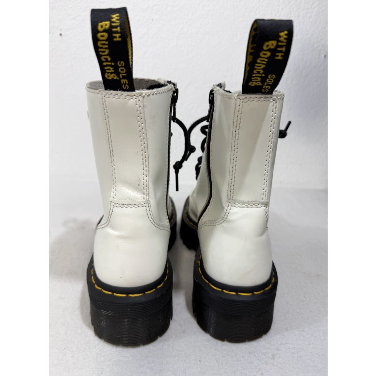 Dr. Martens Dr. Martens Jadon White Platform 8 Eye Boots US 8 M / UK 6 / EU 41 Womens Stain Size US 6 / IT 36 - 5 Thumbnail