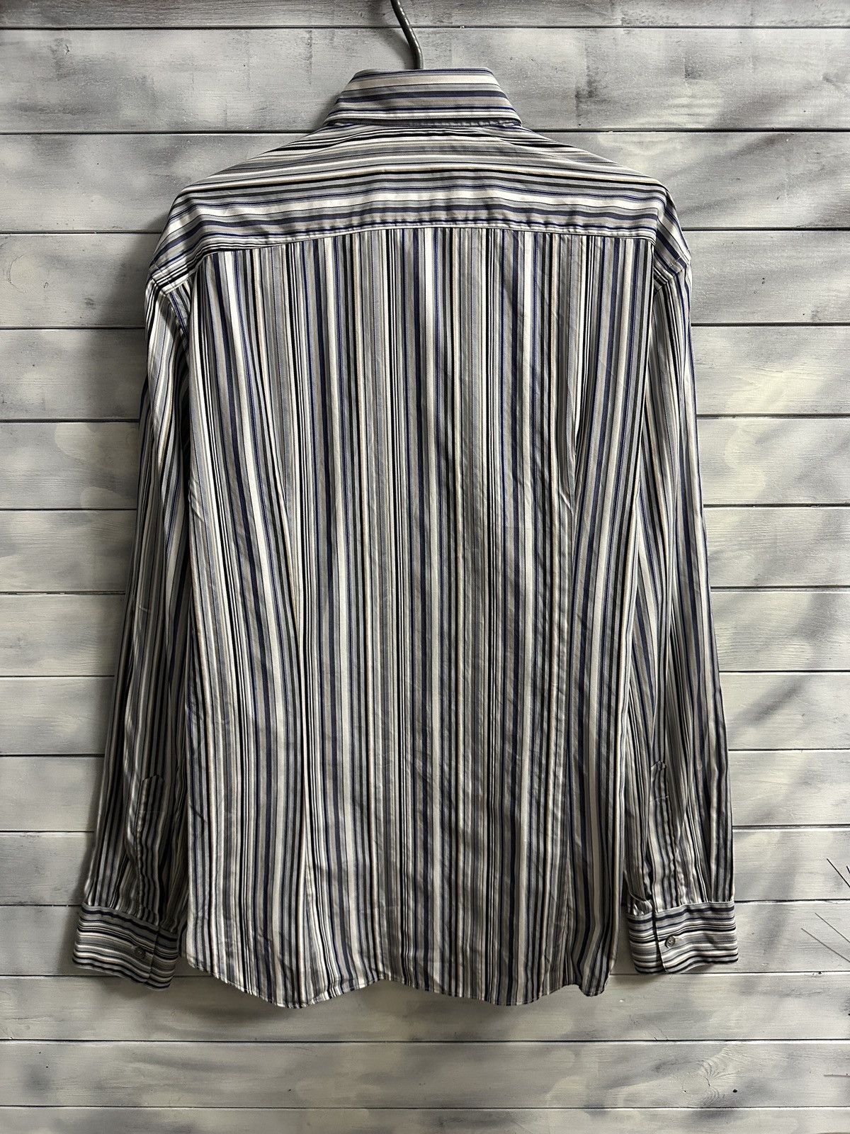 Salvatore Ferragamo Luxury Salvatore Ferragamo Shirt Button in Striped Size XL Size US XL / EU 56 / 4 - 7 Thumbnail