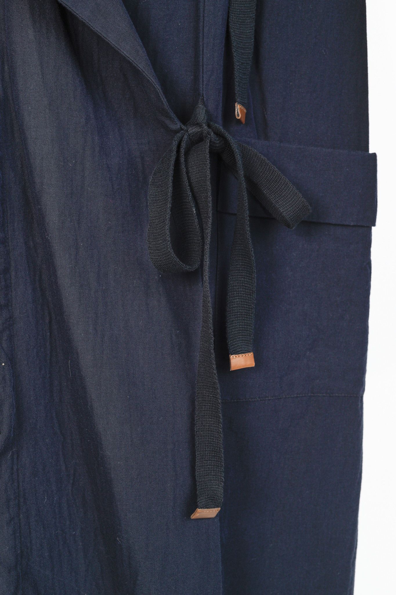 Marni Marni R/10 Navy Cotton-Blend Gauze Tie Duster Coat Size XS / US 0-2 / IT 36-38 - 7 Thumbnail