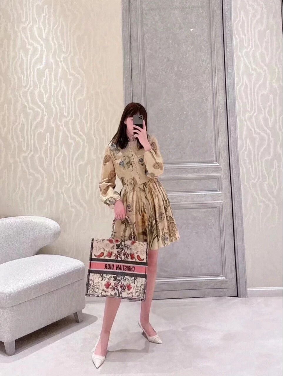 dior floral print dress size 36