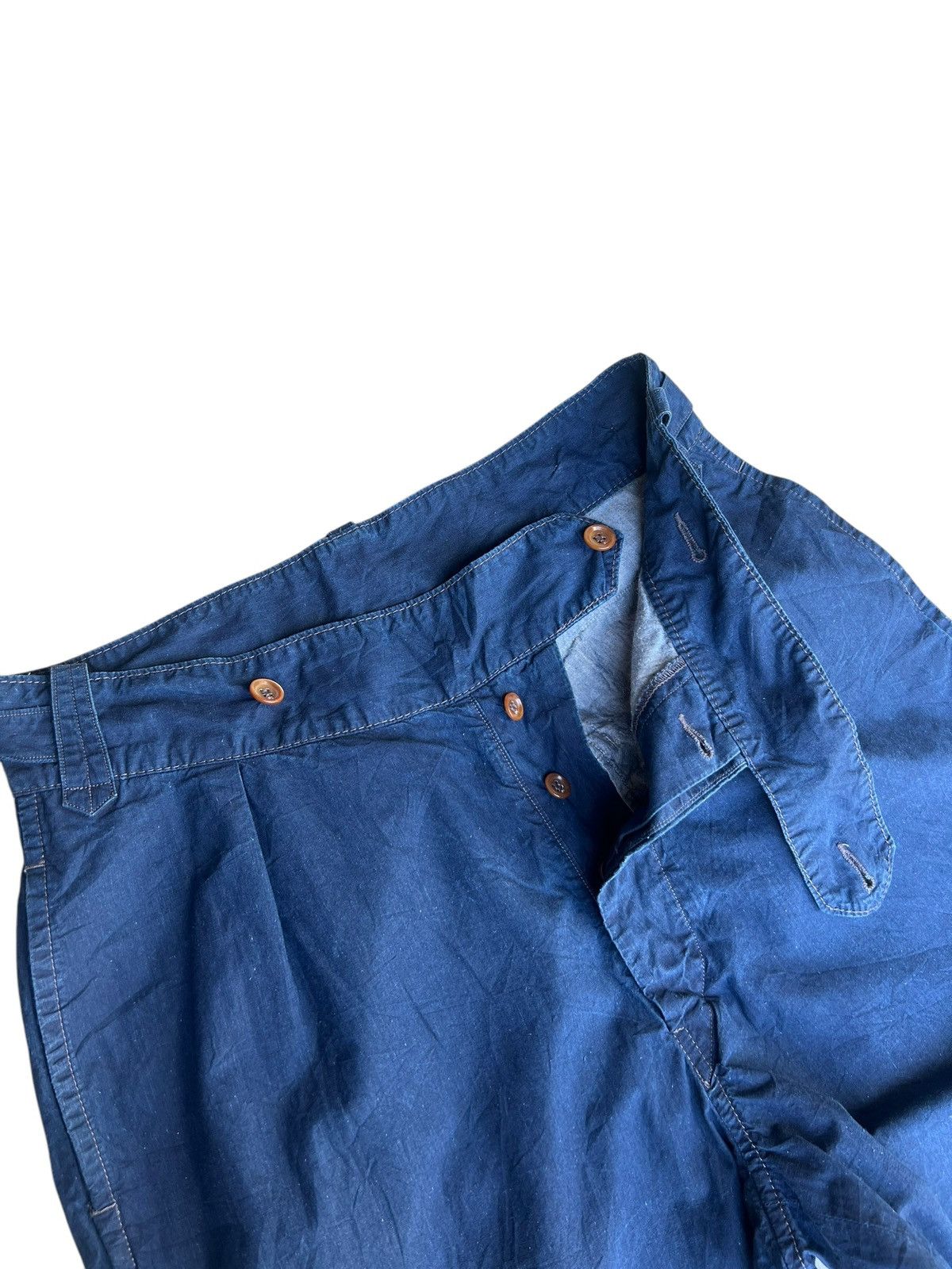 45rpm × Indigo 45rpm Japan Indigo Cotton Poplin Gurkha Trouser Pant Loose Size US 32 / EU 48 - 7 Thumbnail