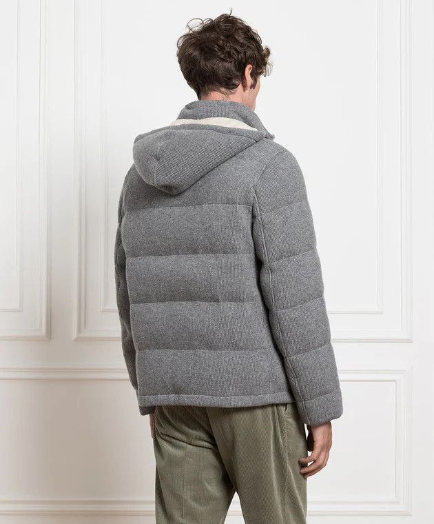 Brunello Cucinelli o1w1db10226 Cashmere Down Jacket in Light Grey Size US S / EU 44-46 / 1 - 3 Thumbnail