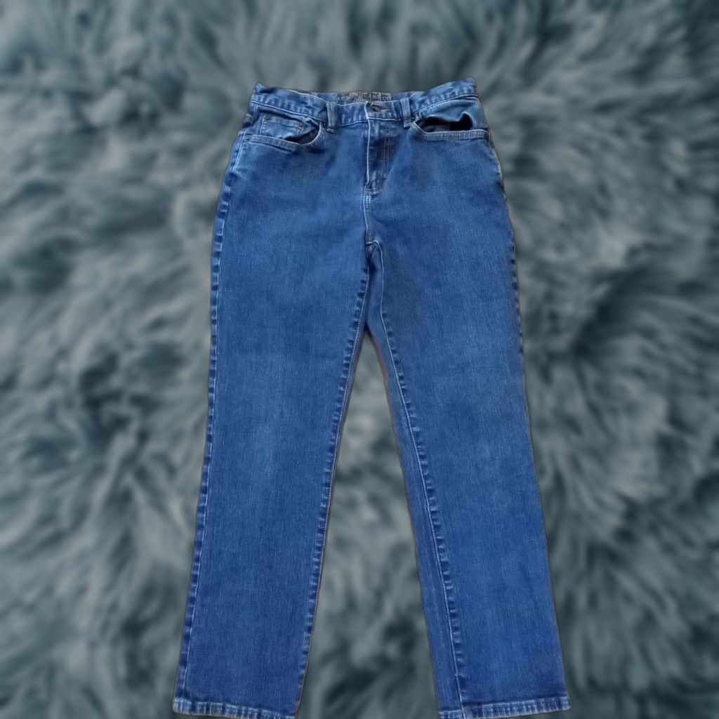 Vintage Premium Jeans WOMEN Jeans 4P 26" Inseam Blue Cotton Blend Denim Straight 5 Pocket Button Zip Mid Rise Easy Care Vintage: No (if allowed) Size 27" / US 4 / IT 40 - 1 Thumbnail