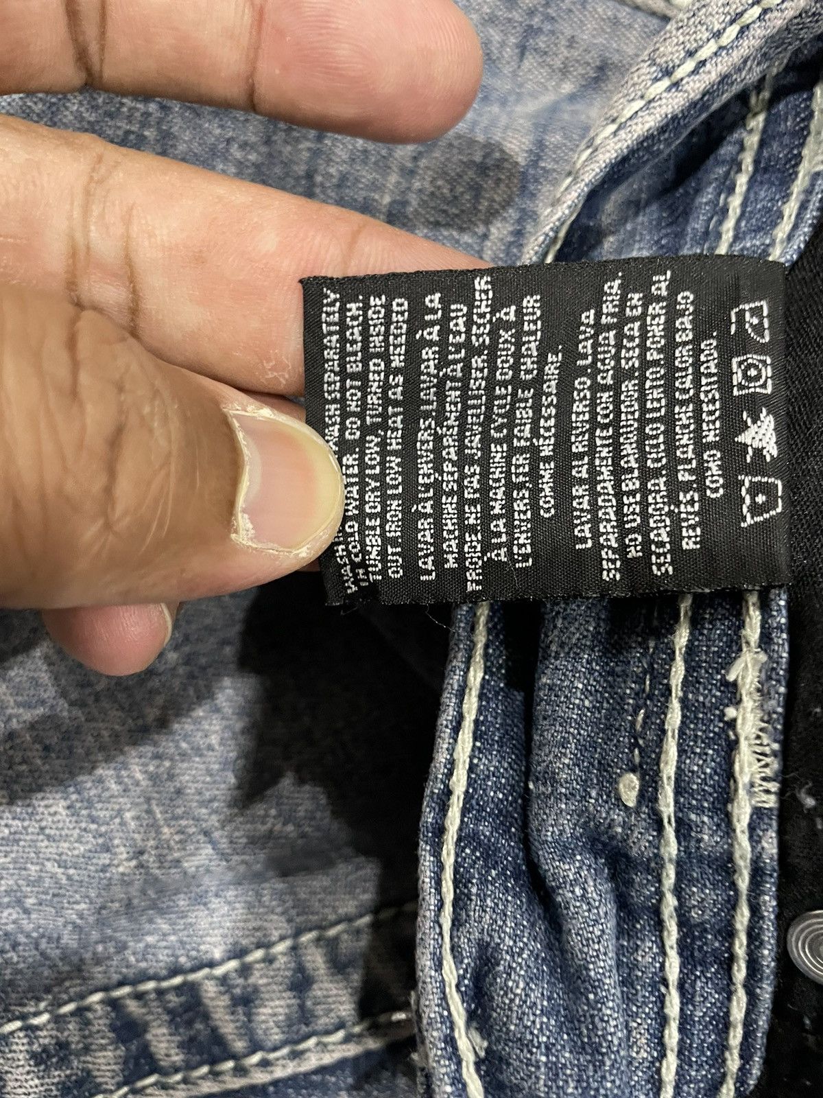 If Six Was Nine Xtreme Couture Cross Pocket Jeans Size US 35 - 21 Thumbnail