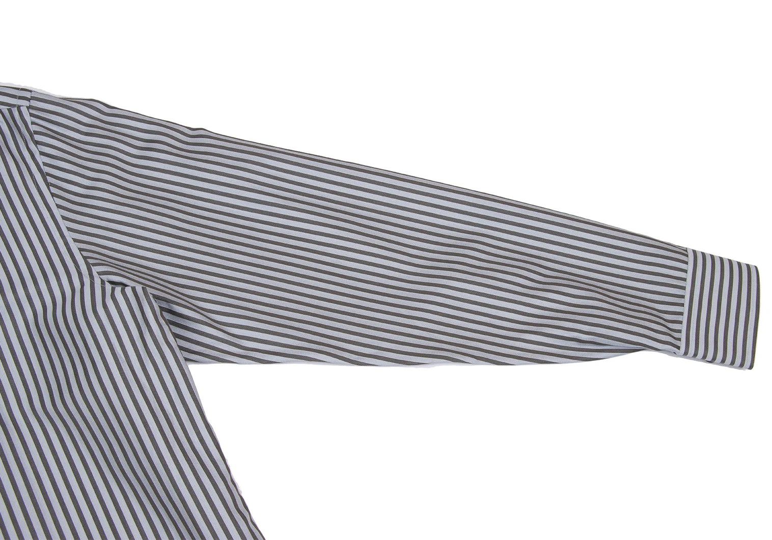 Armani Collezioni Cotton Stripe Long Sleeve Shirt in Gray and Light Blue Size US M / EU 48-50 / 2 - 5 Thumbnail