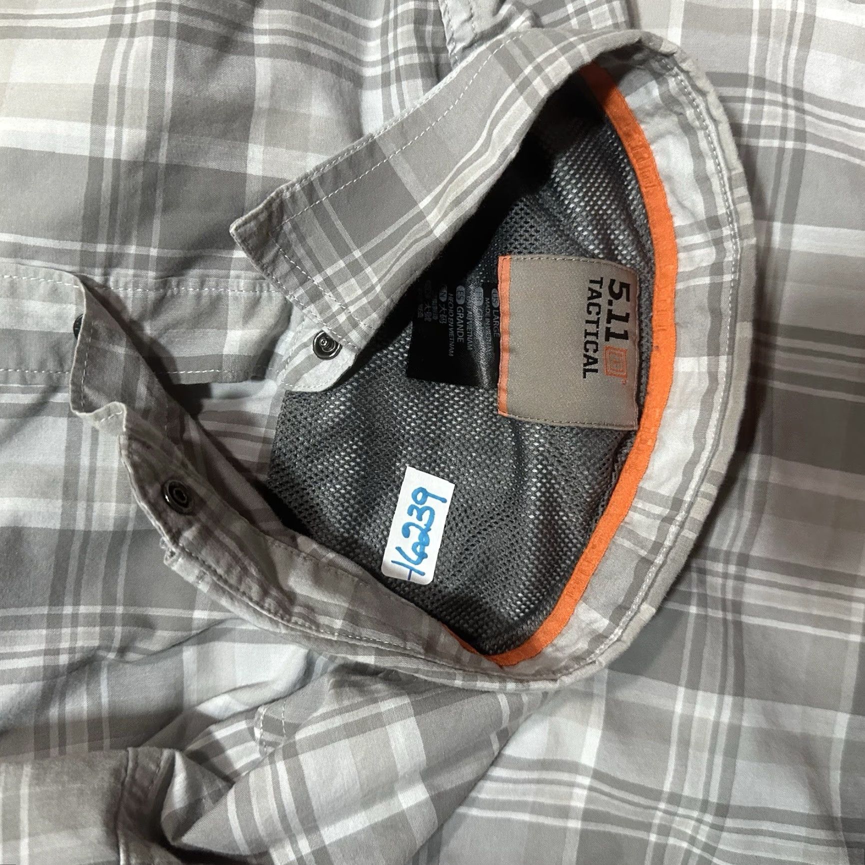 Vintage 5.11 Tactical Snap Up Shirt Mens L Gray Plaid Button-Up Short Sleeve Size US L / EU 52-54 / 3 - 8 Thumbnail