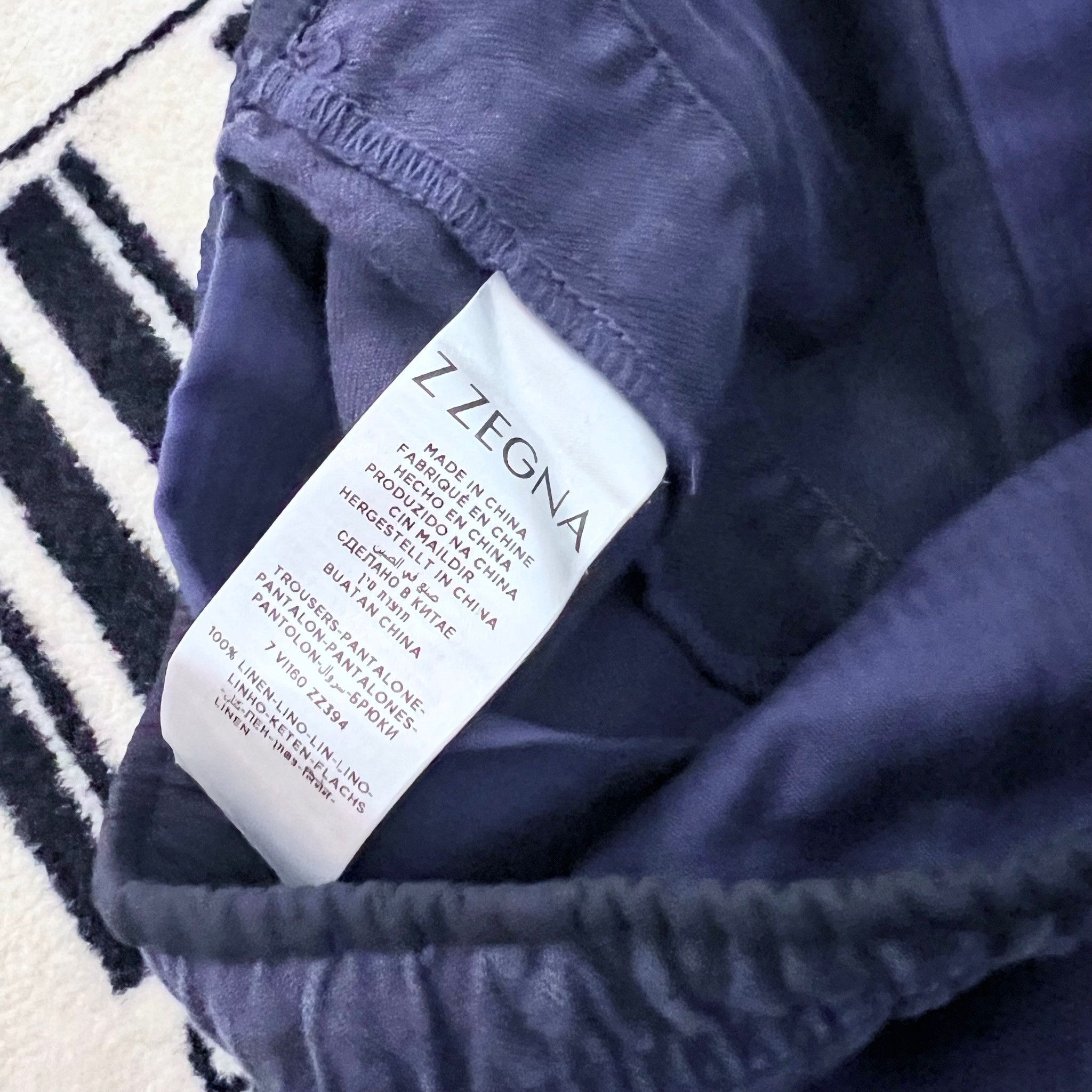 Z Zegna Z Zegna Relaxed Deep Blue Drawstring Trousers Pants Size US 29 - 6 Thumbnail