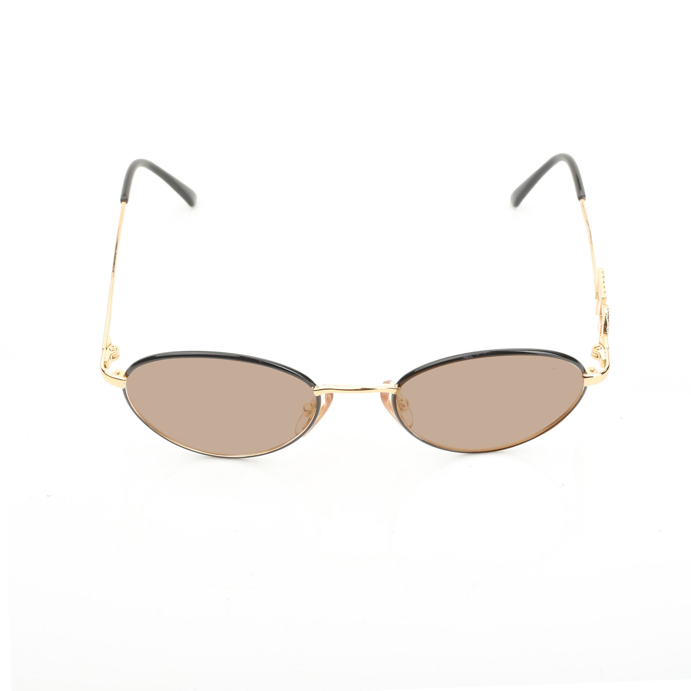Gianfranco Ferre Gianfranco Ferre '90s Crystal Signature Gold Oval Sunglasses Size ONE SIZE - 3 Thumbnail