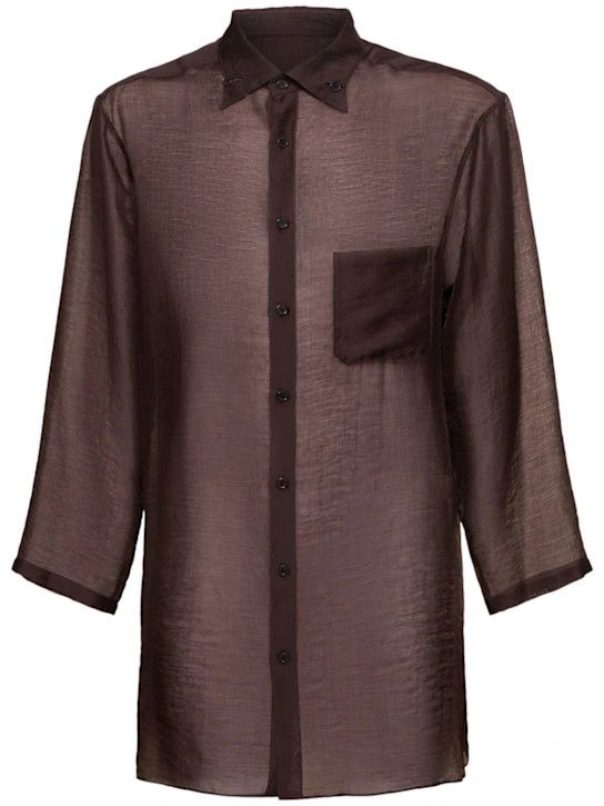Yohji Yamamoto o1lsvrm0525 Loop Maxi Shirt in Brown Size US S / EU 44-46 / 1 - 1 Thumbnail