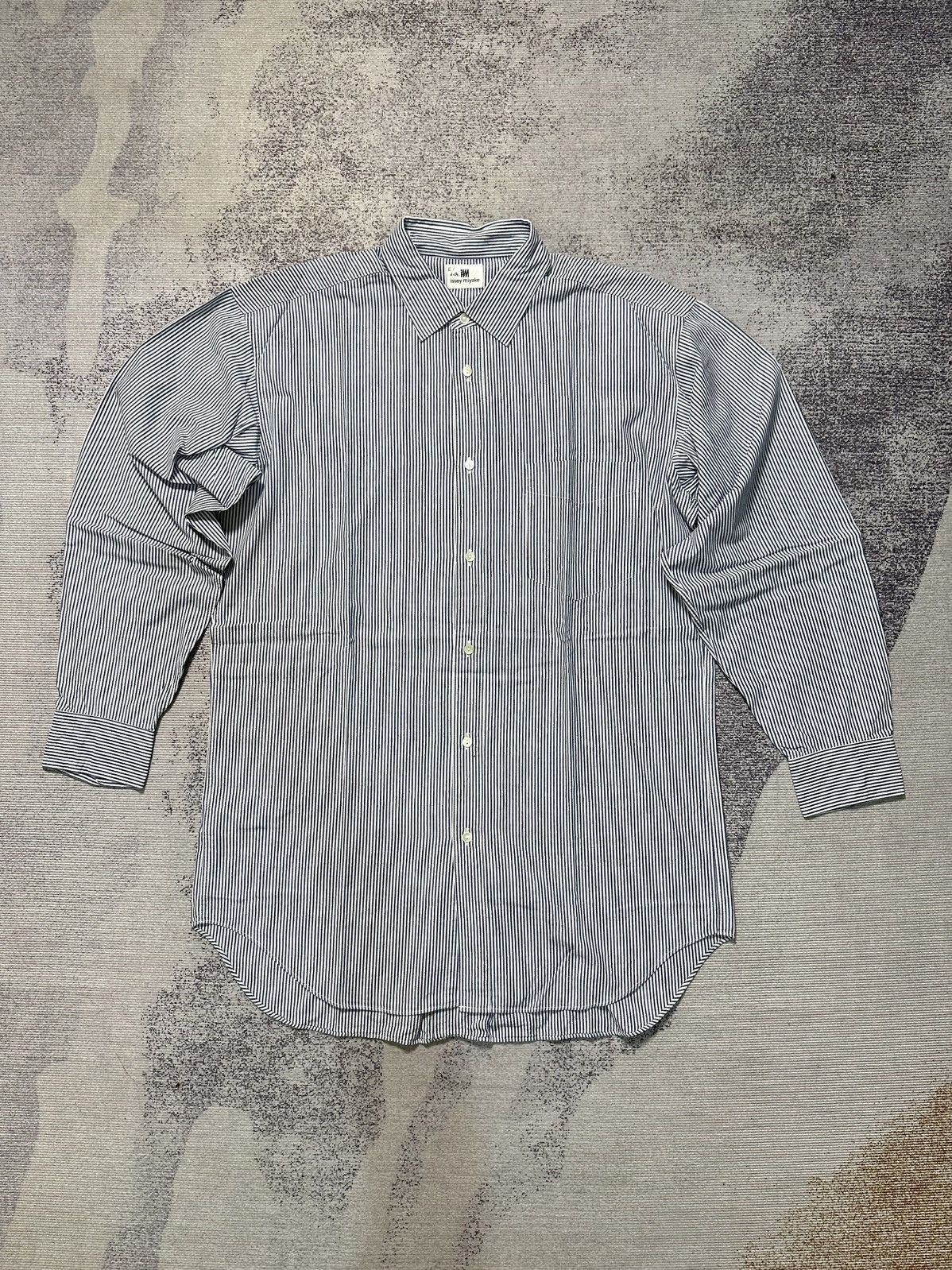 Issey Miyake Issey Miyake Long Sleeve Stripe Shirt Size US L / EU 52-54 / 3 - 1 Thumbnail