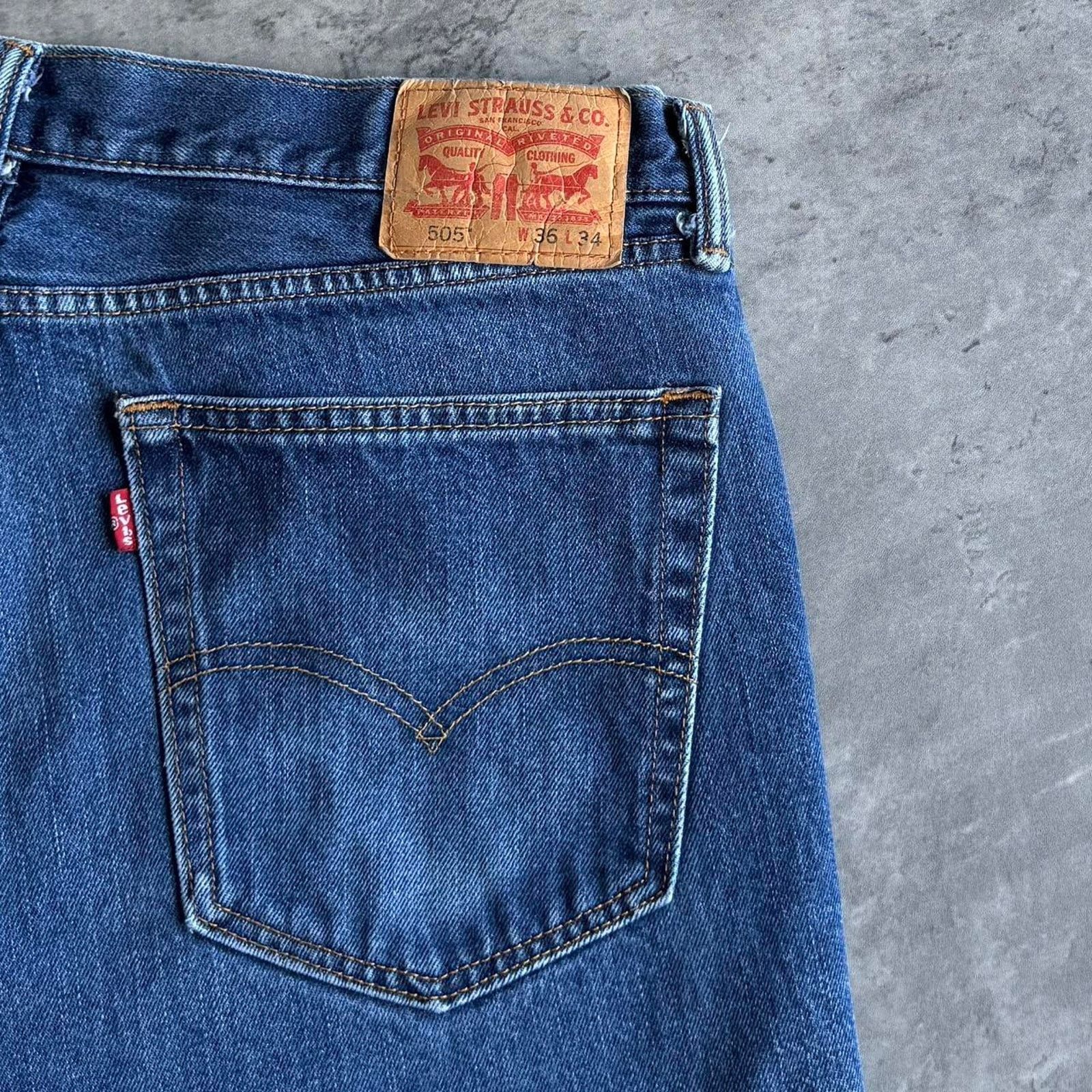 Levi's × Levi's Vintage Clothing × Vintage Vintage Y2K Levi’s 505 Essential Blue Cyber Tech Denim Jeans Size US 36 / EU 52 - 3 Thumbnail