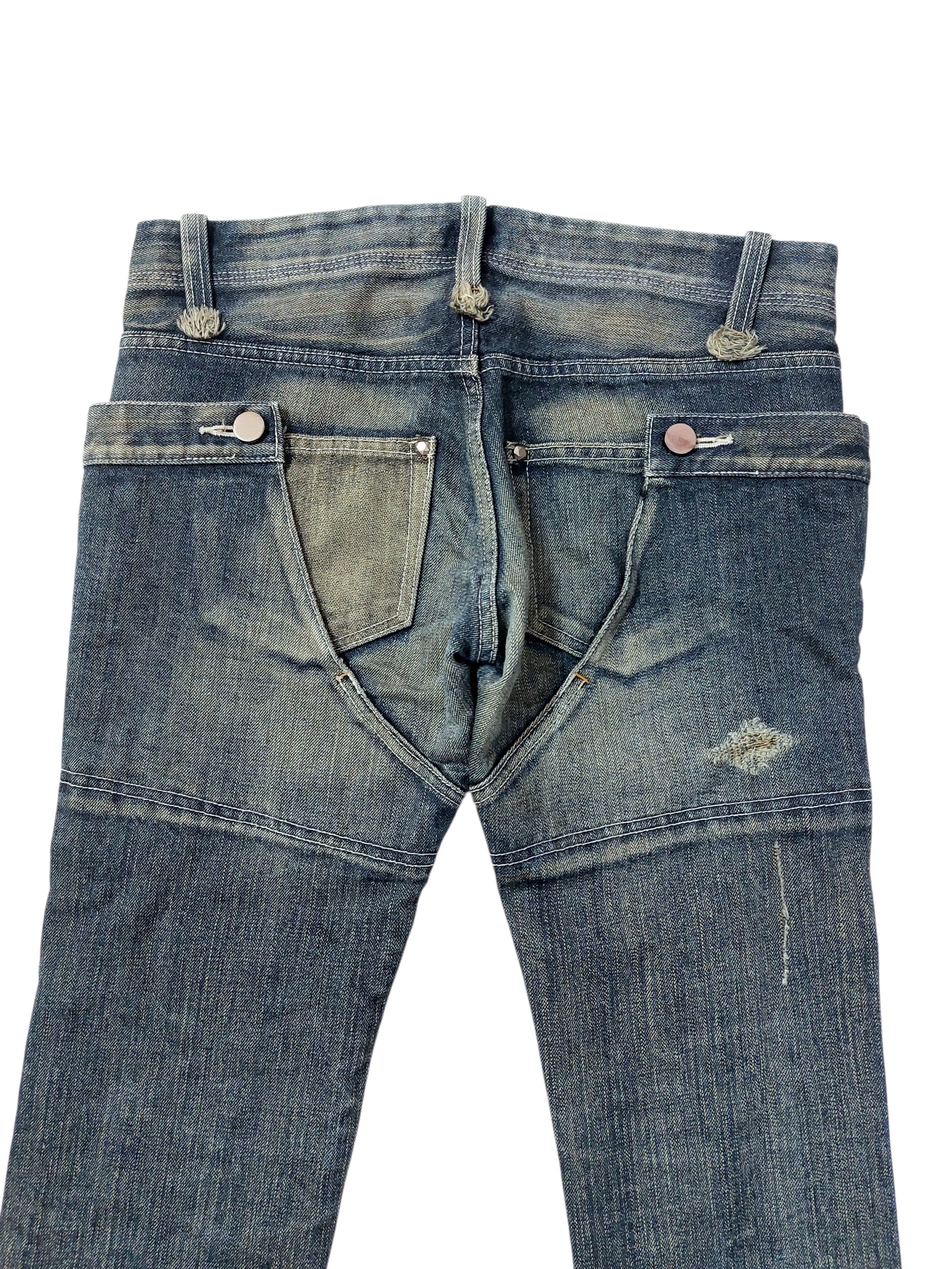Vintage The Smork Indigo Outlaw Double Waist Jeans Size 31" - 9 Thumbnail