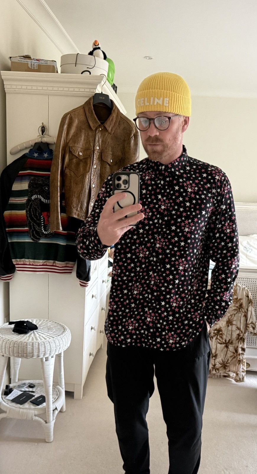 Saint Laurent Paris FW16 Saint Laurent star shirt black pink white Hedi Slimane Size US L / EU 52-54 / 3 - 10 Thumbnail