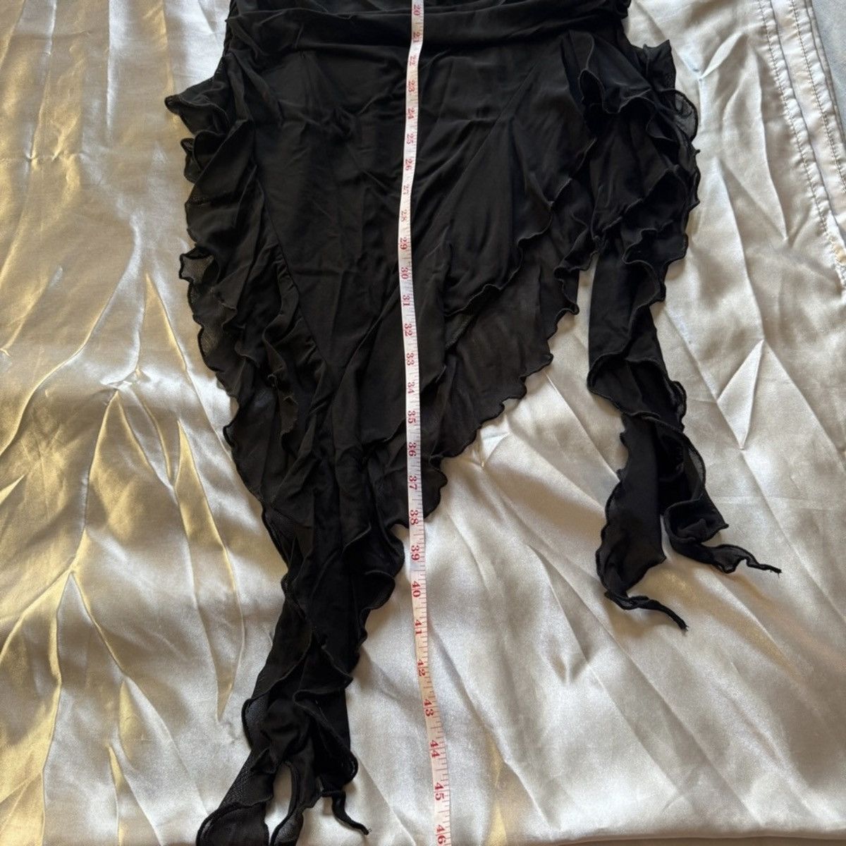 Shein Black Irregular Ruffle Trim Dress Size M / US 6-8 / IT 42-44 - 12 Thumbnail