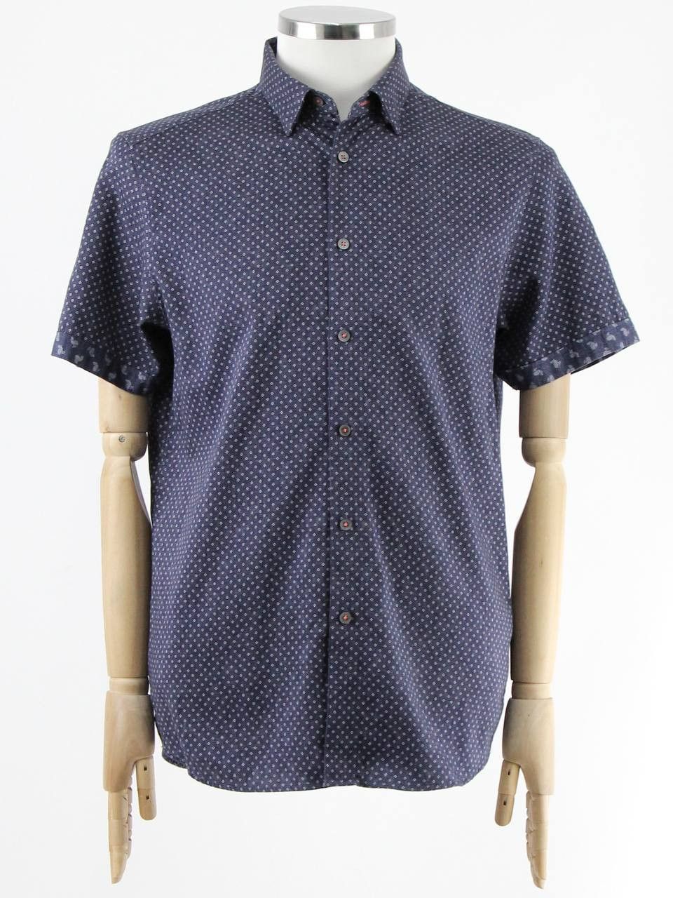 Ted Baker TED BAKER Blue printed short-sleeved shirt Size US M / EU 48-50 / 2 - 1 Thumbnail