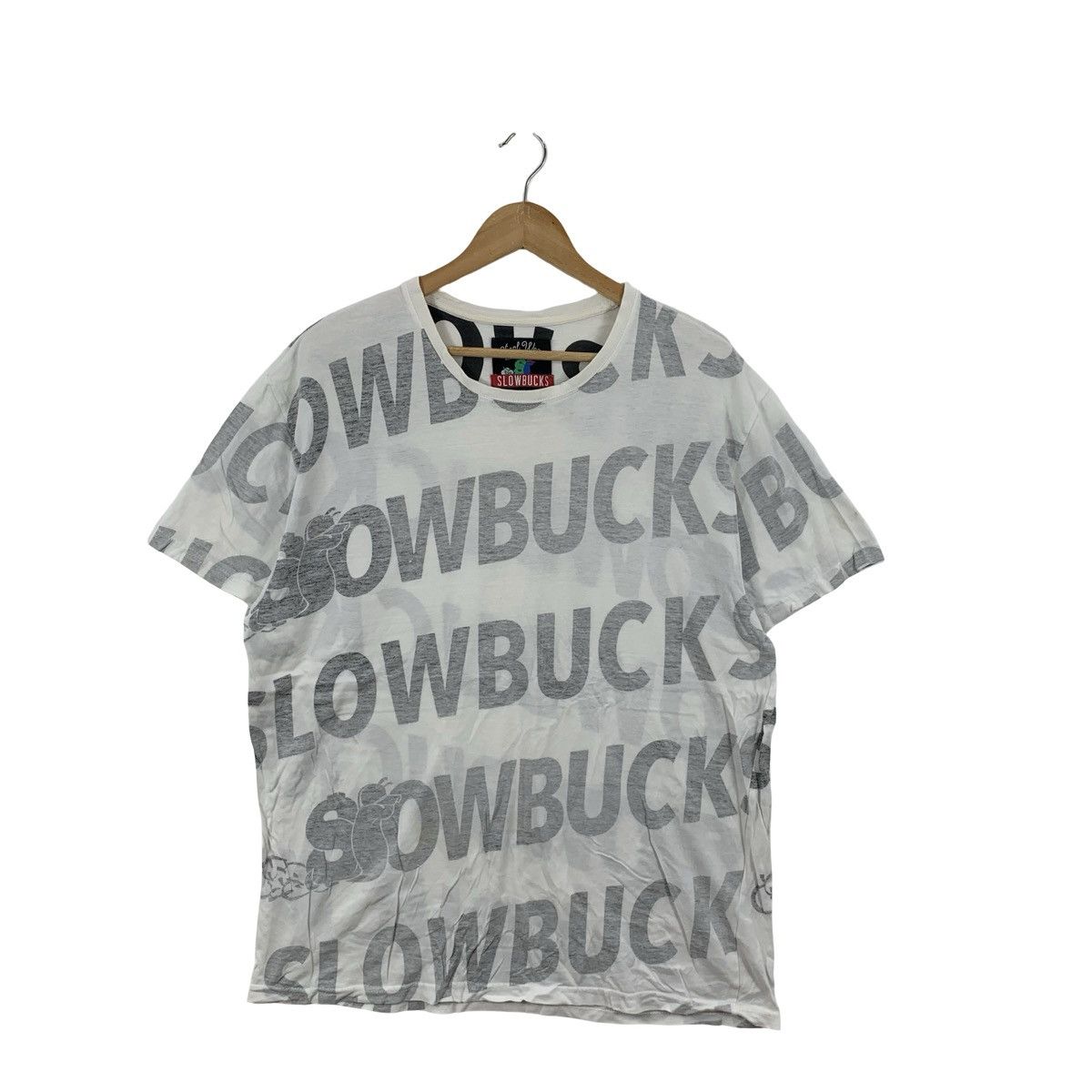 Vintage Vintage Y2K SLOWBUCKS STREETWEAR Over Print Tee Shirt Top Size XL / US 12-14 / IT 48-50 - 3 Thumbnail