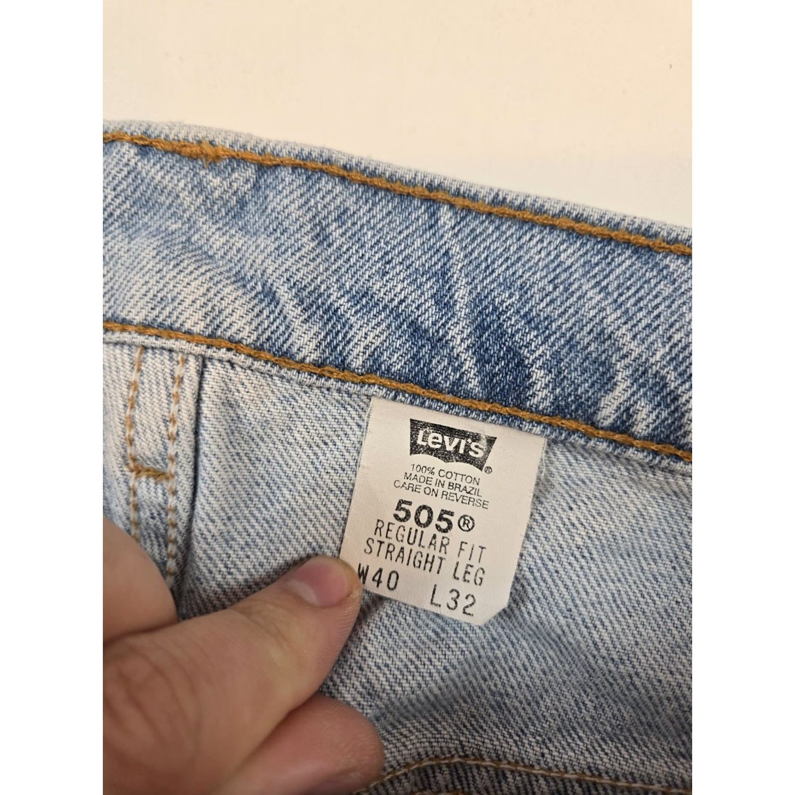 Levi's VINTAGE Levi'S 505 Jeans Mens Light Wash Blue Regular Fit Straight Leg Denim Size US 38 / EU 54 - 4 Thumbnail